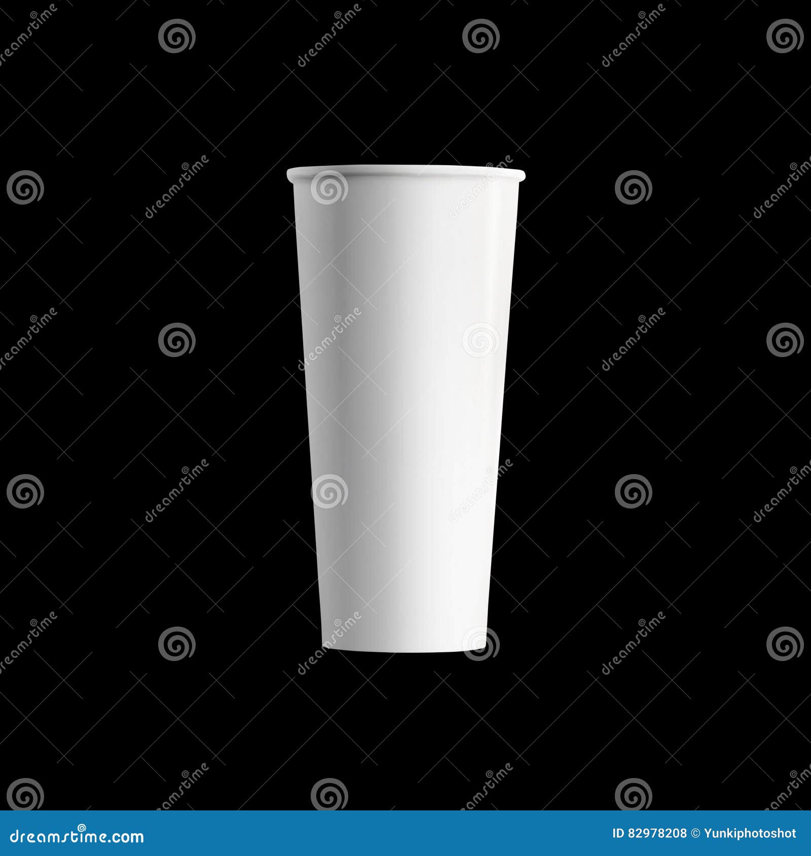 Tall Paper Coffee Cup, Isolated Over Black Background Stock Photo