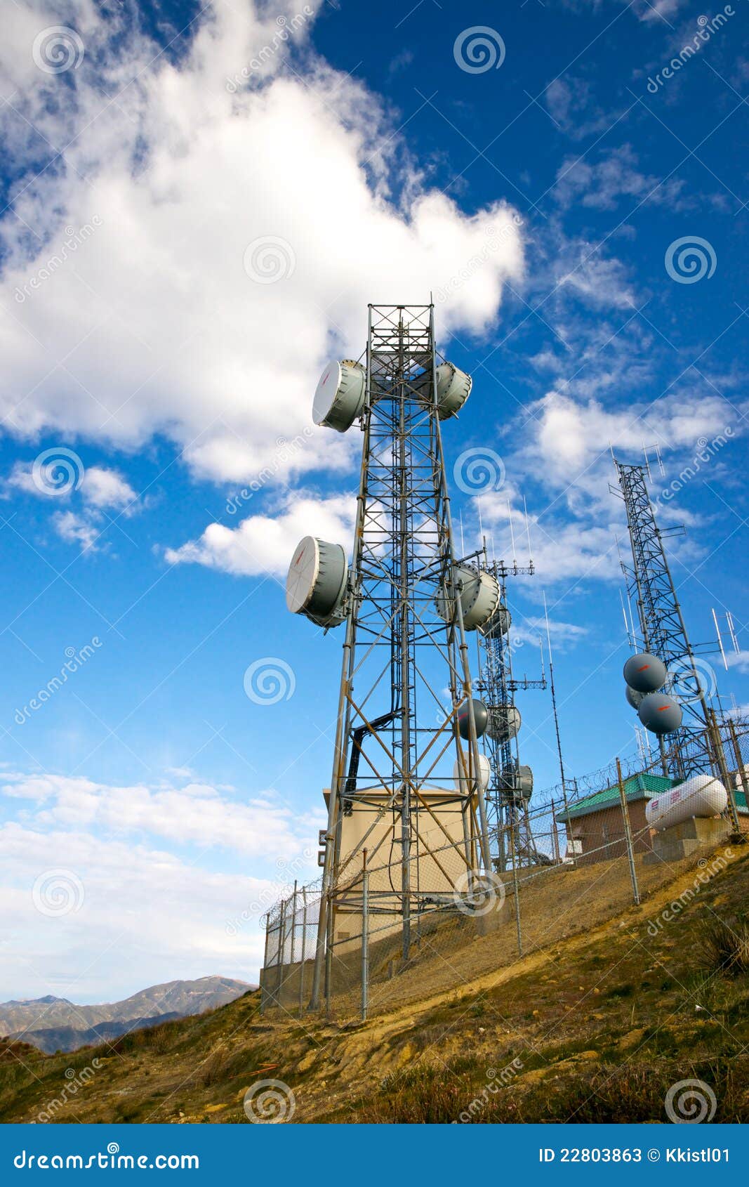 Tall Radio Tower stock image. Image of fenced, electronic 22803863