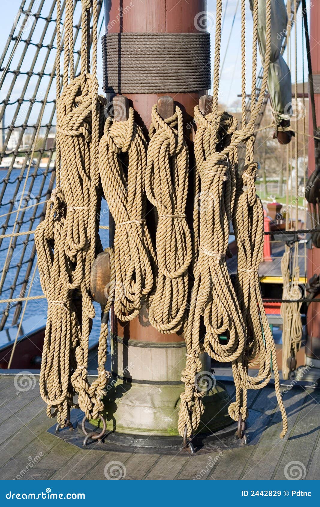 Tall Ship Rigging stock image. Image of knots, rigging ...