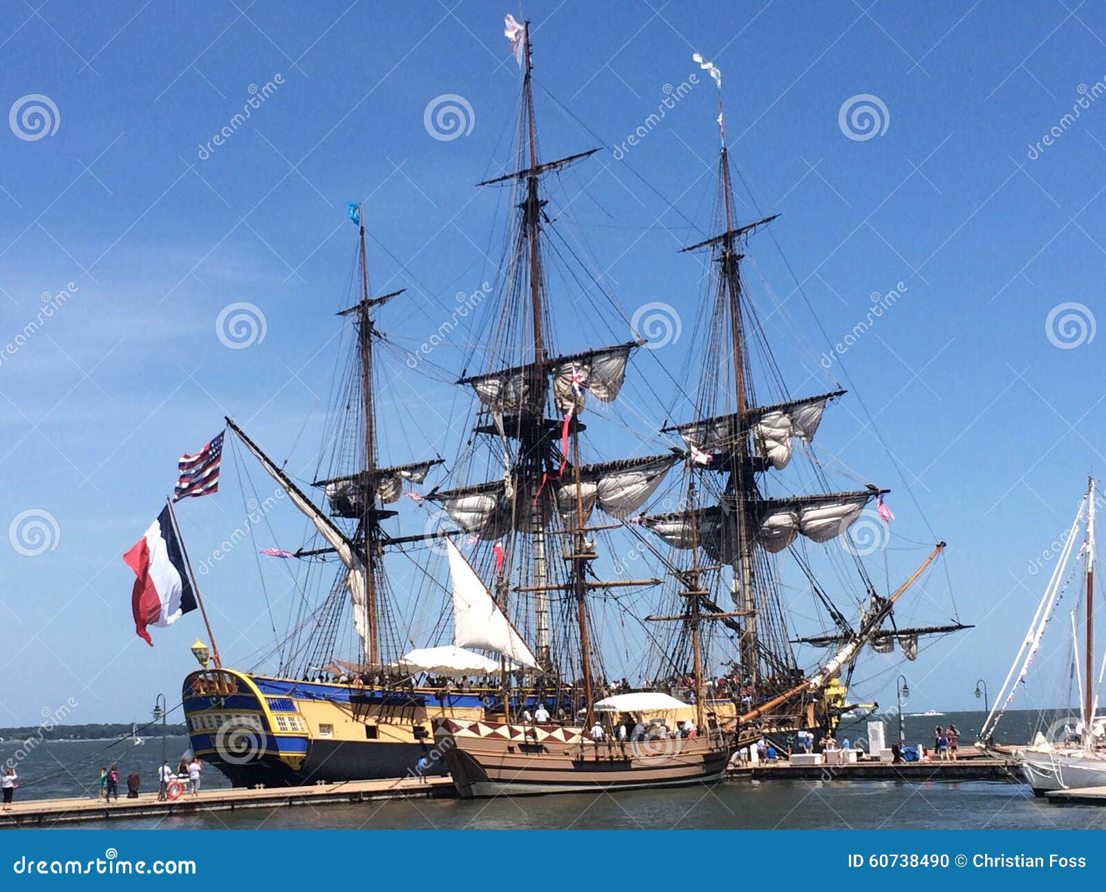 Tall ship stock photo. Image of sailing, yorktown, ship 60738490