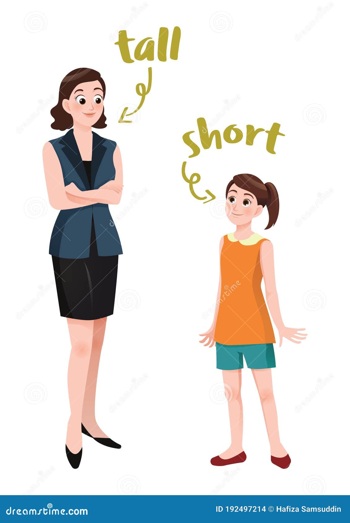 Tall and Short Concept. Vector Illustration Decorative Design Stock Vector  - Illustration of comparisons, child: 192497214
