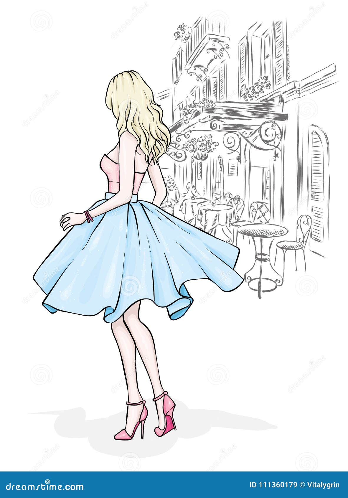 Premium Vector  A tall, slender girl in a beautiful evening dress. fashion  & style.