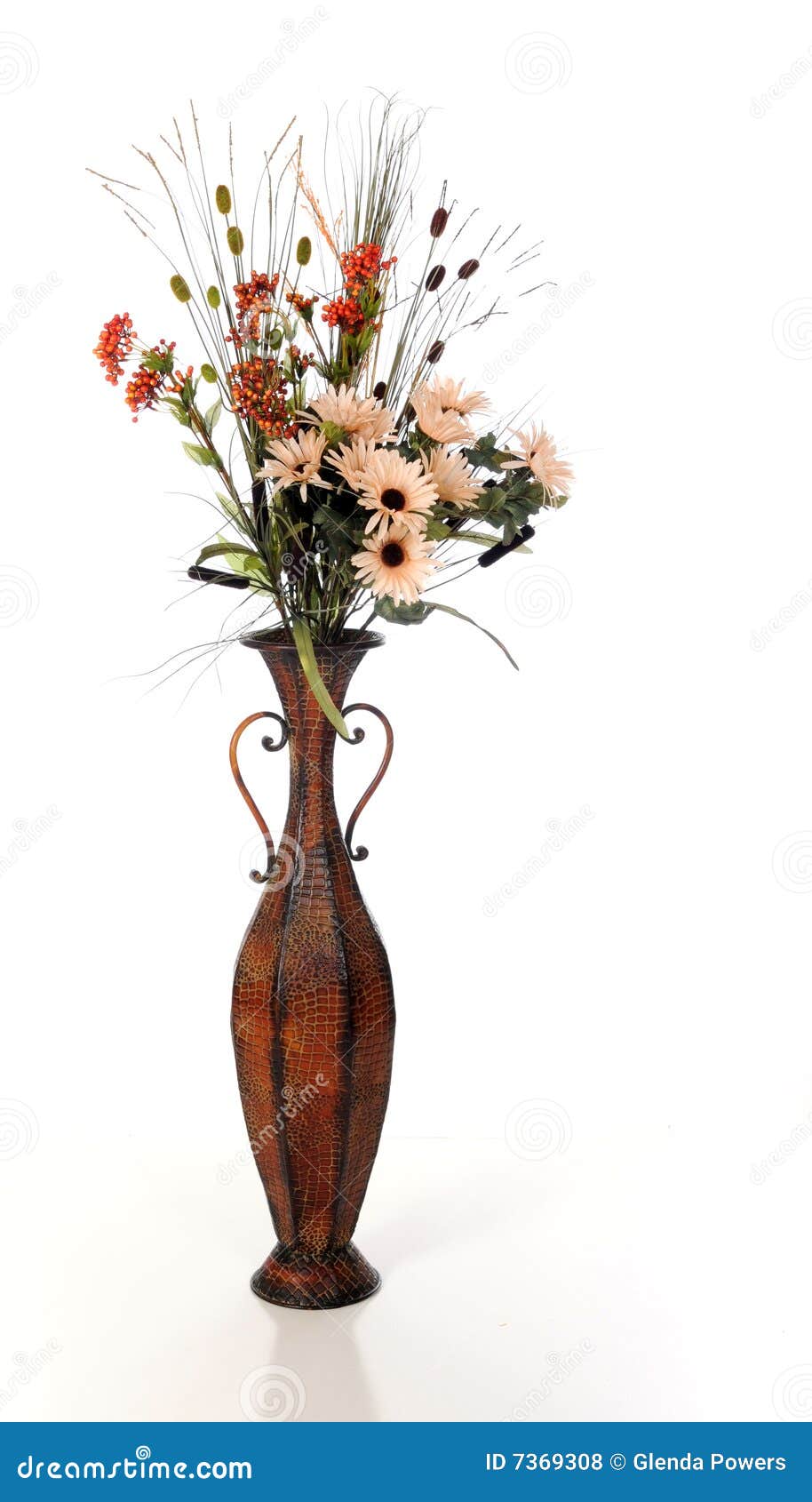 tall vase of foliage
