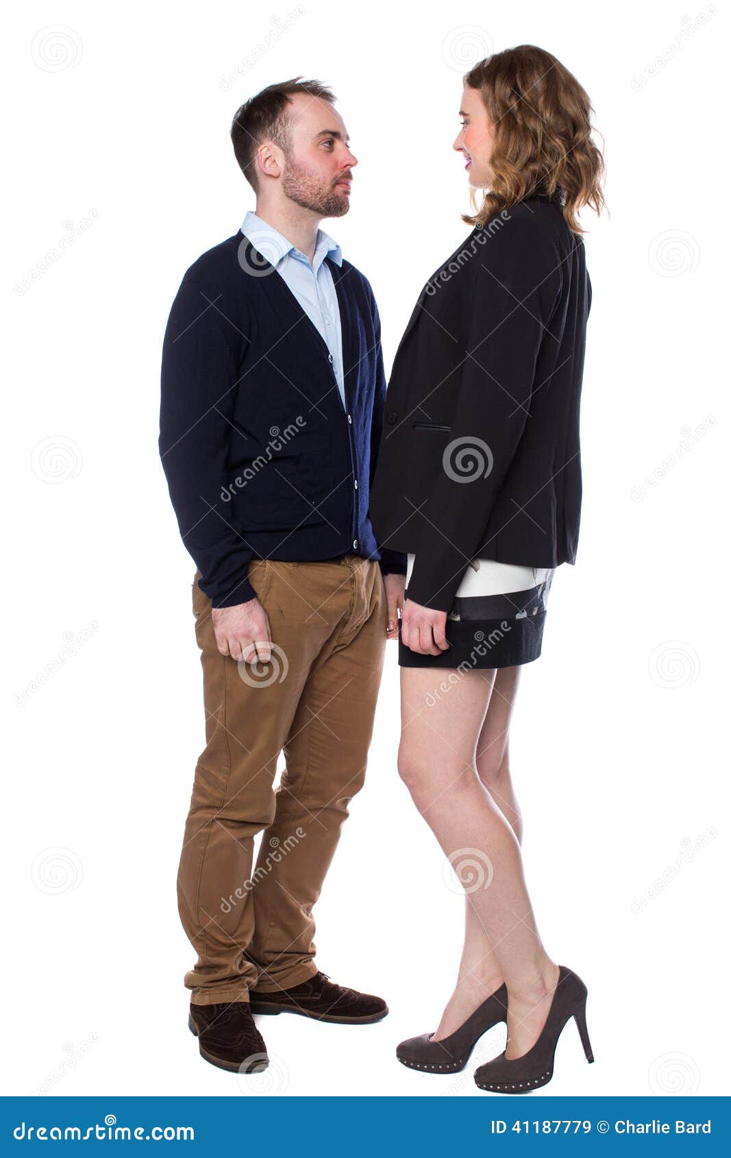 Tall Woman Confronting a Shorter Man Stock Image - Image of stature,  couple: 41187779