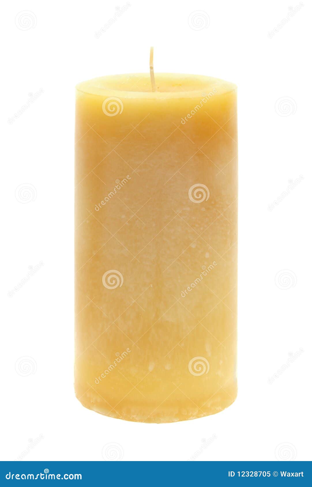 Tall Yellow Wax Candle on White Stock Image Image of yellow, isolated 12328705