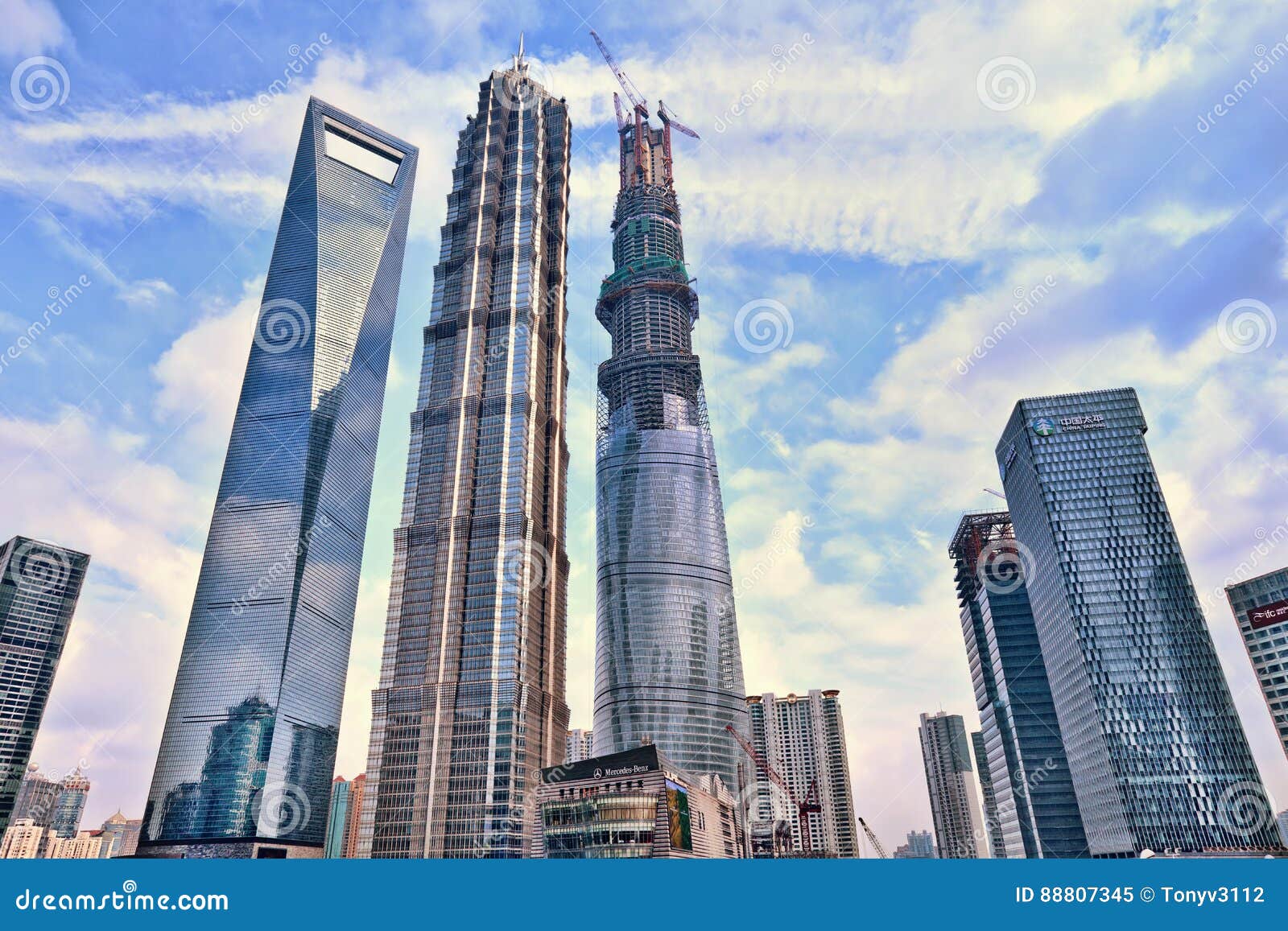 Tallest Skyscrapers of Shanhai at Lujizui Area, Editorial Image - Image corporate, commercial: 88807345