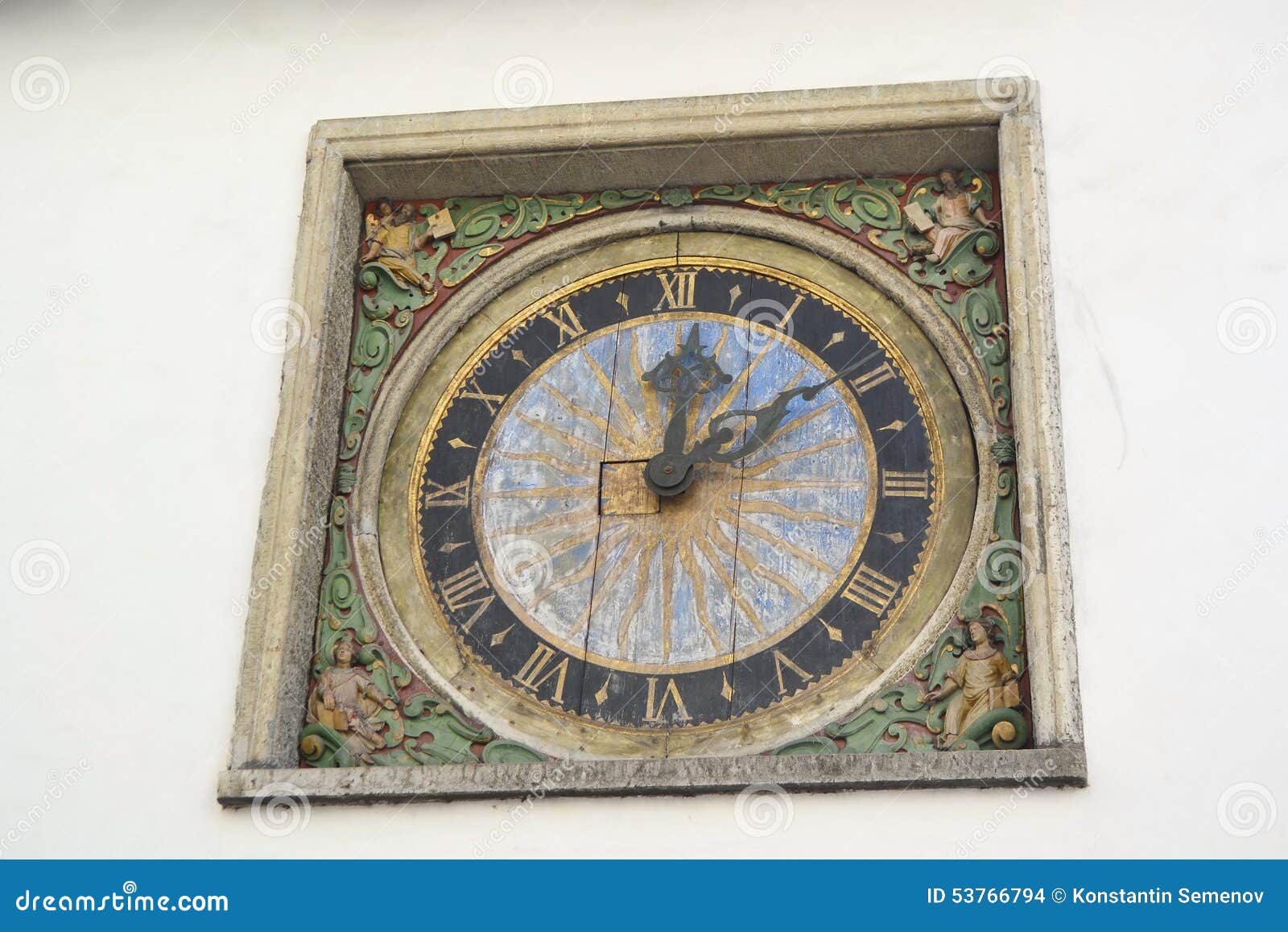 Tallinn clock. stock photo. Image of circle, closeup 53766794