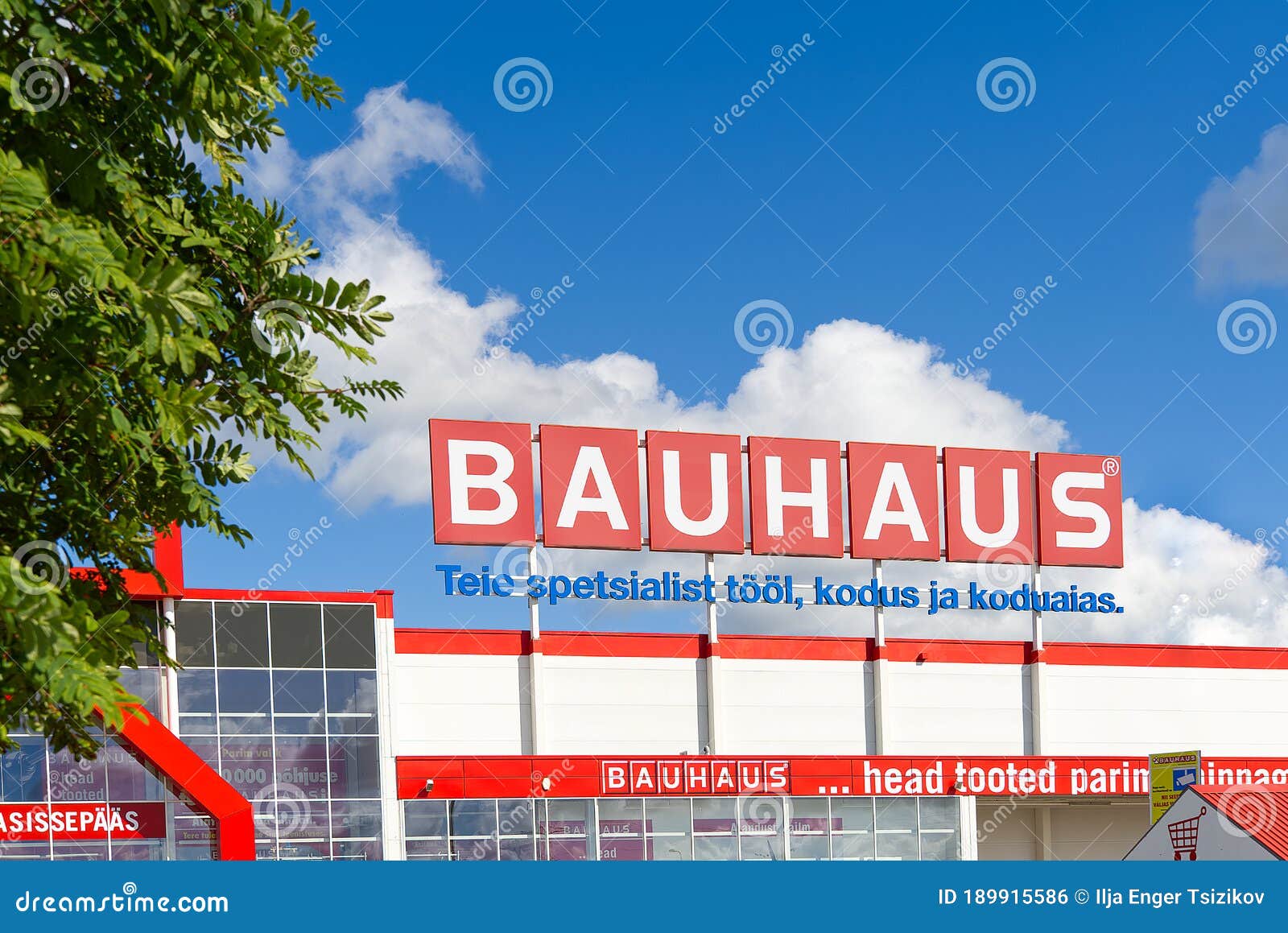 Tallinn, Estonia - June 2020: Big BAUHAUS Logo On A BAUHAUS Market ...