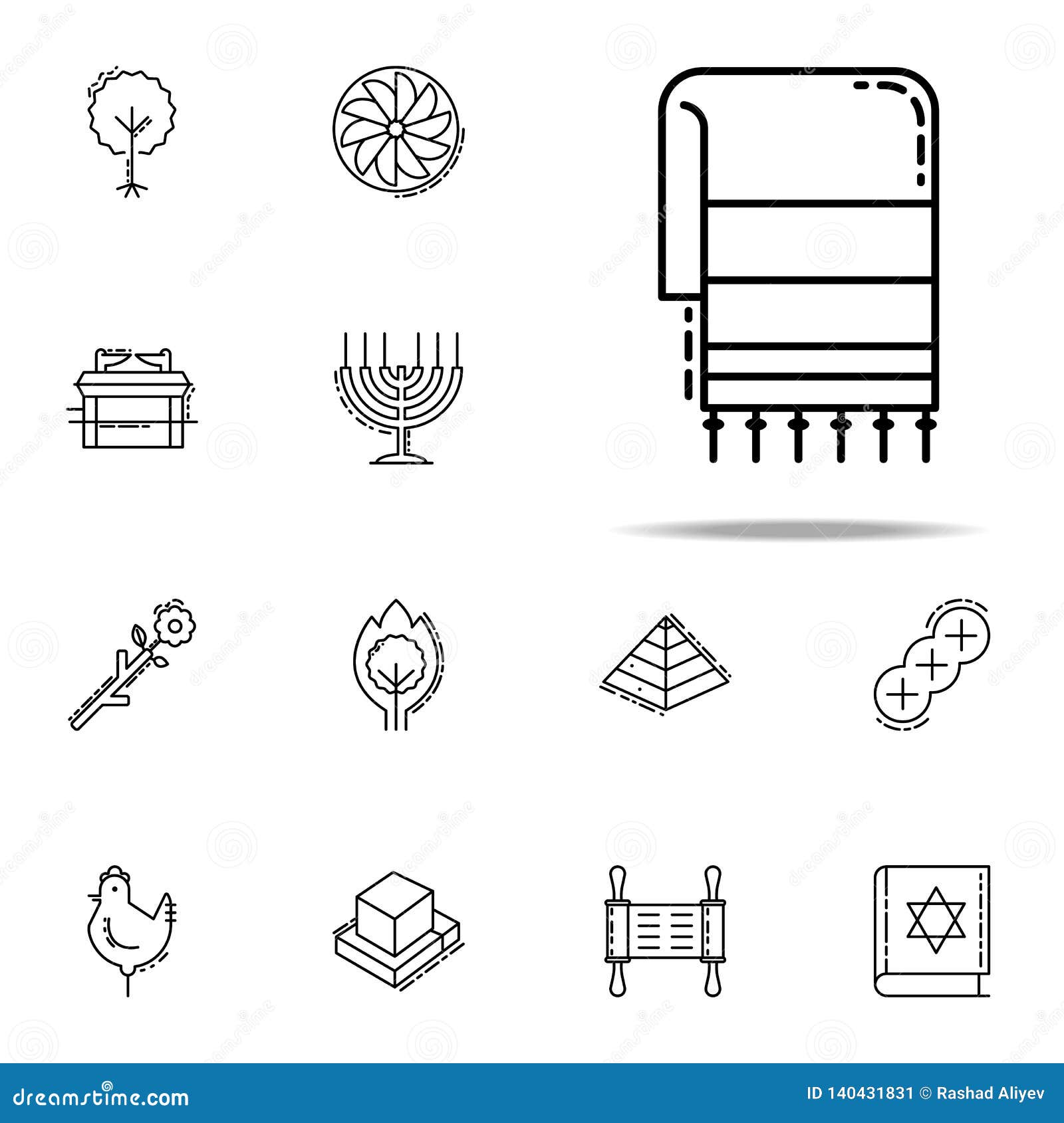 Tallit Icon. Judaism Icons Universal Set for Web and Mobile Stock  Illustration - Illustration of hanukkah, parchment: 140431831