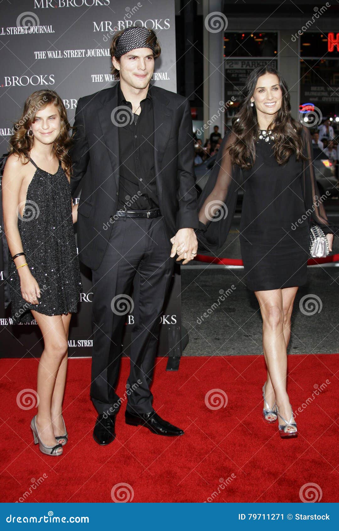 Tallulah Belle Willis, Ashton Kutcher And Demi Moore Editorial Photo