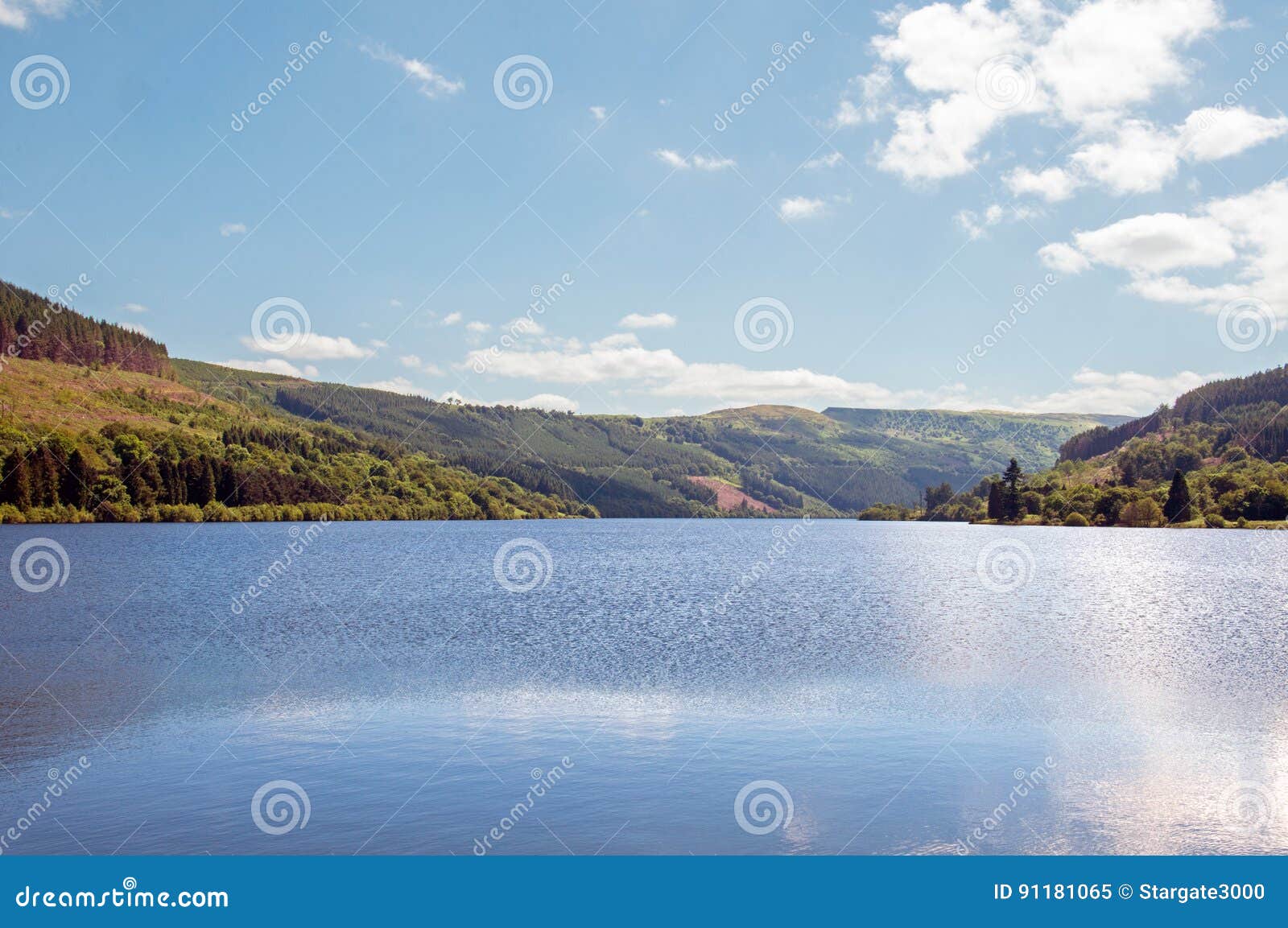 Talybont Reservoir in the Summertime in Wales. Stock Image - Image of ...