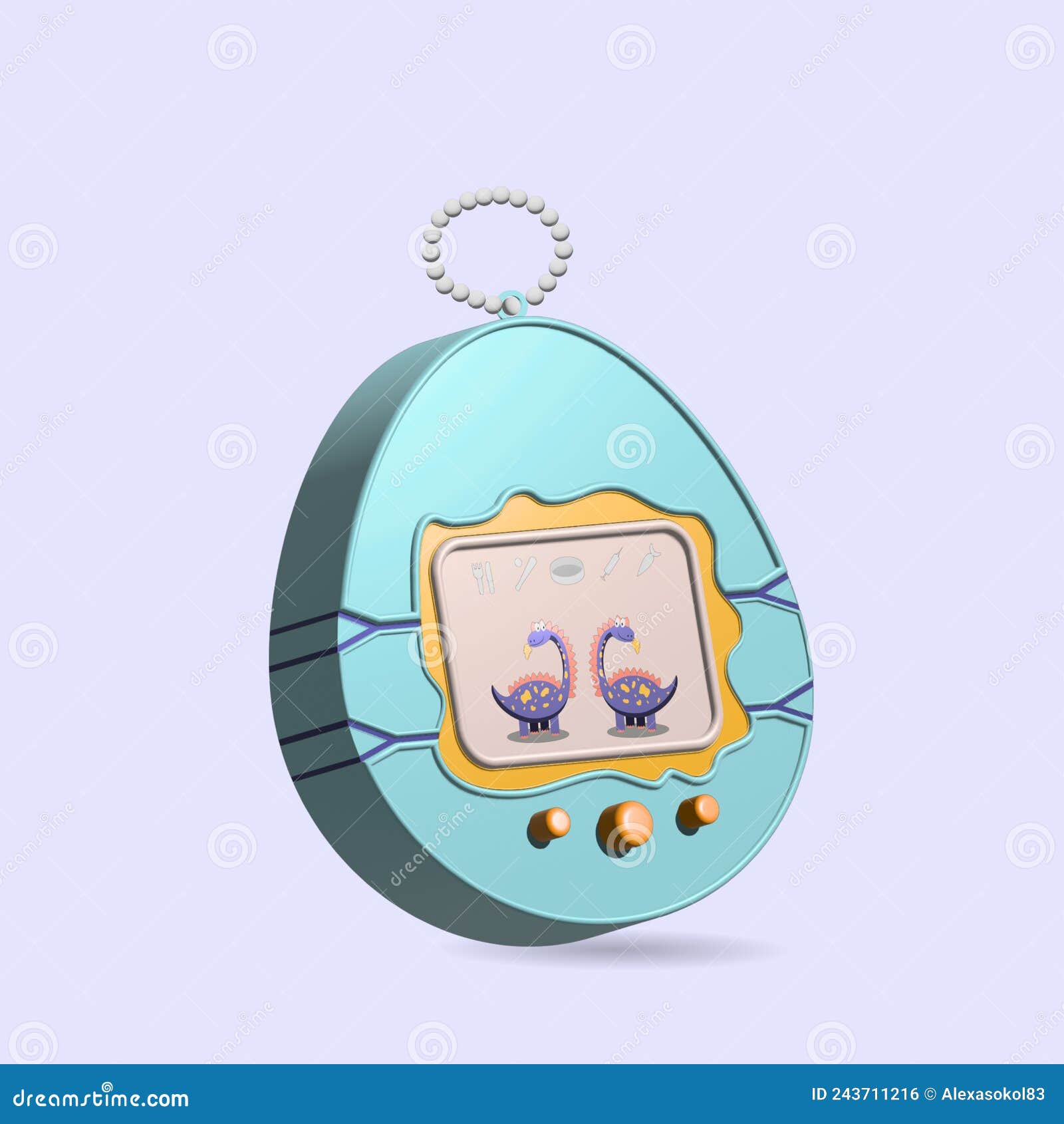 Tamagotchi Game, Pet Pocket Game, 3D Illustration Stock Vector -  Illustration of childhood, buttons: 243711216