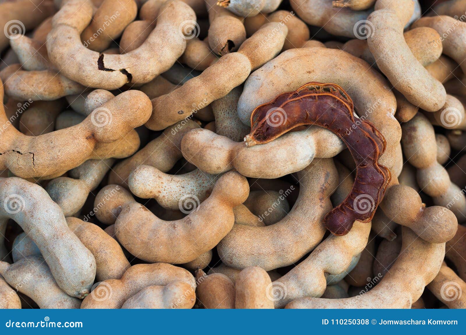 Tamarind Peel Ripe Brown Fruit Background In Market Tamarindus Indica Stock Photo Megapixl