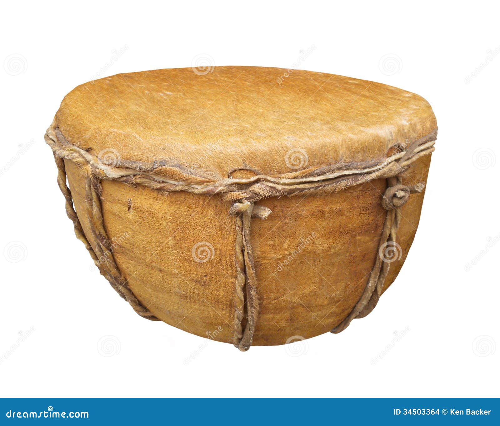 Tambor Primitivo De La Mano Aislado. Foto de archivo Imagen de