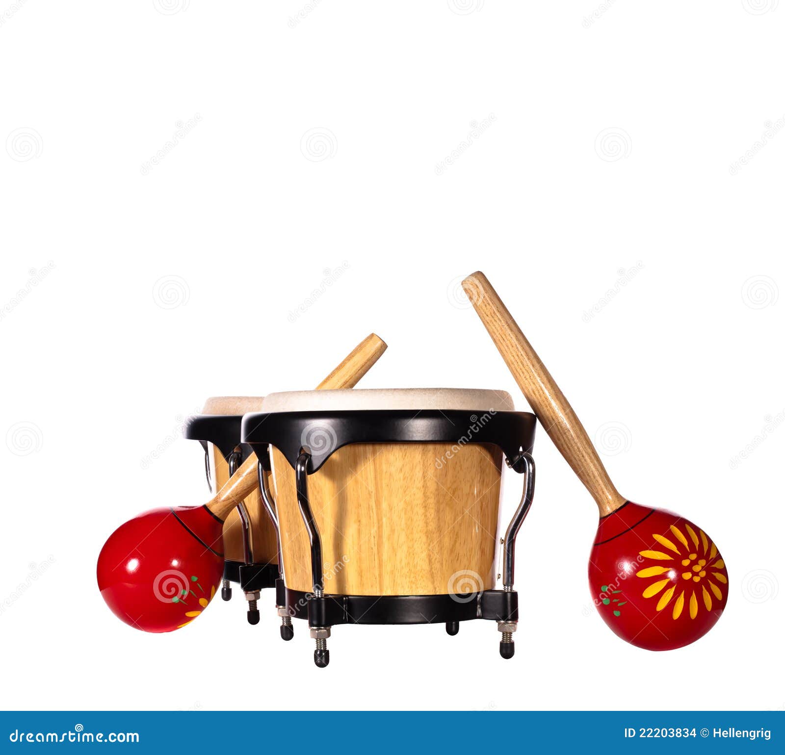 Tambores Y Maracas Del Bongo Foto de archivo Imagen de temblor, juego