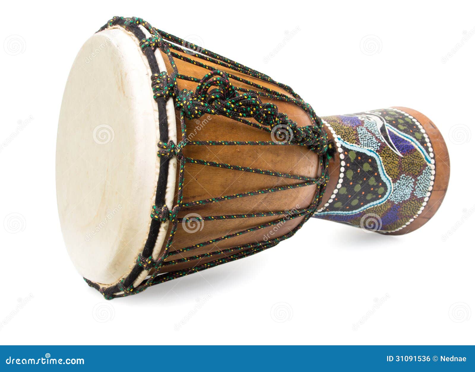 Tambour africain en bois photo stock. Image du percussion 31091536