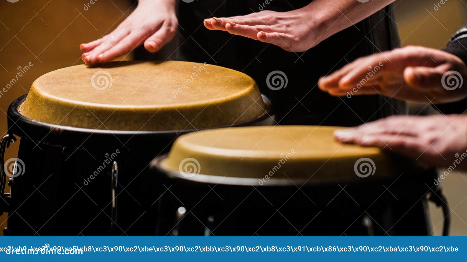 Tambour. Les Mains D'un Musicien Qui Joue Sur Bongs. Le Musicien Joue Du  Bongo. Proche De La Main De Musiciens Jouant Des Tambours Image stock -  Image du main, musique: 193635757