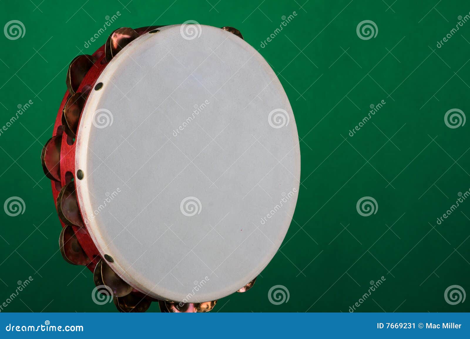 Tambourine Isolated on Green Stock Image Image of church, cuban 7669231