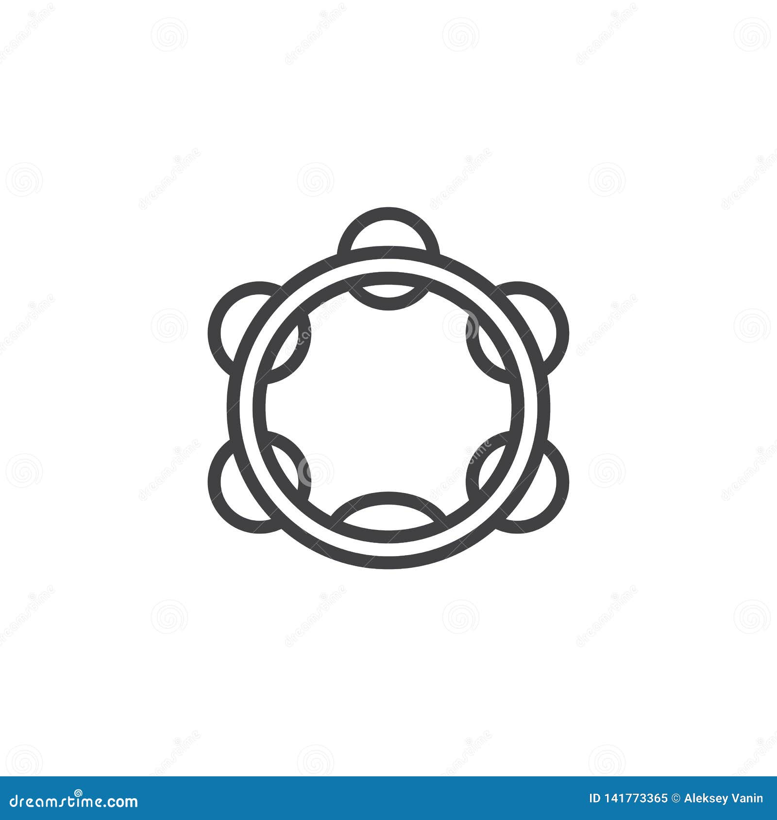 Tambourine line icon stock vector. Illustration of outline - 141773365