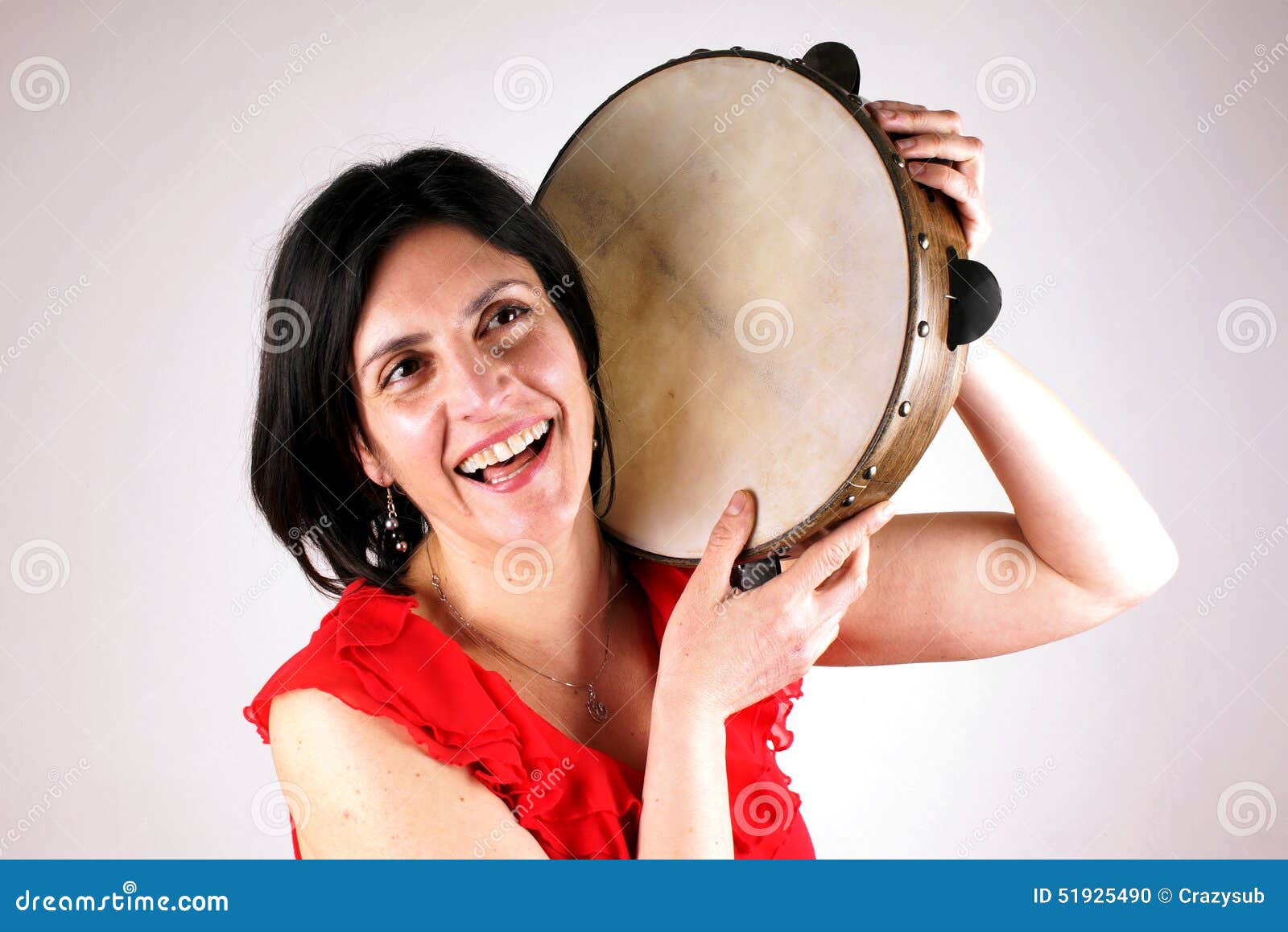 Tambourine stock photo. Image of hair, folk, fashion 51925490