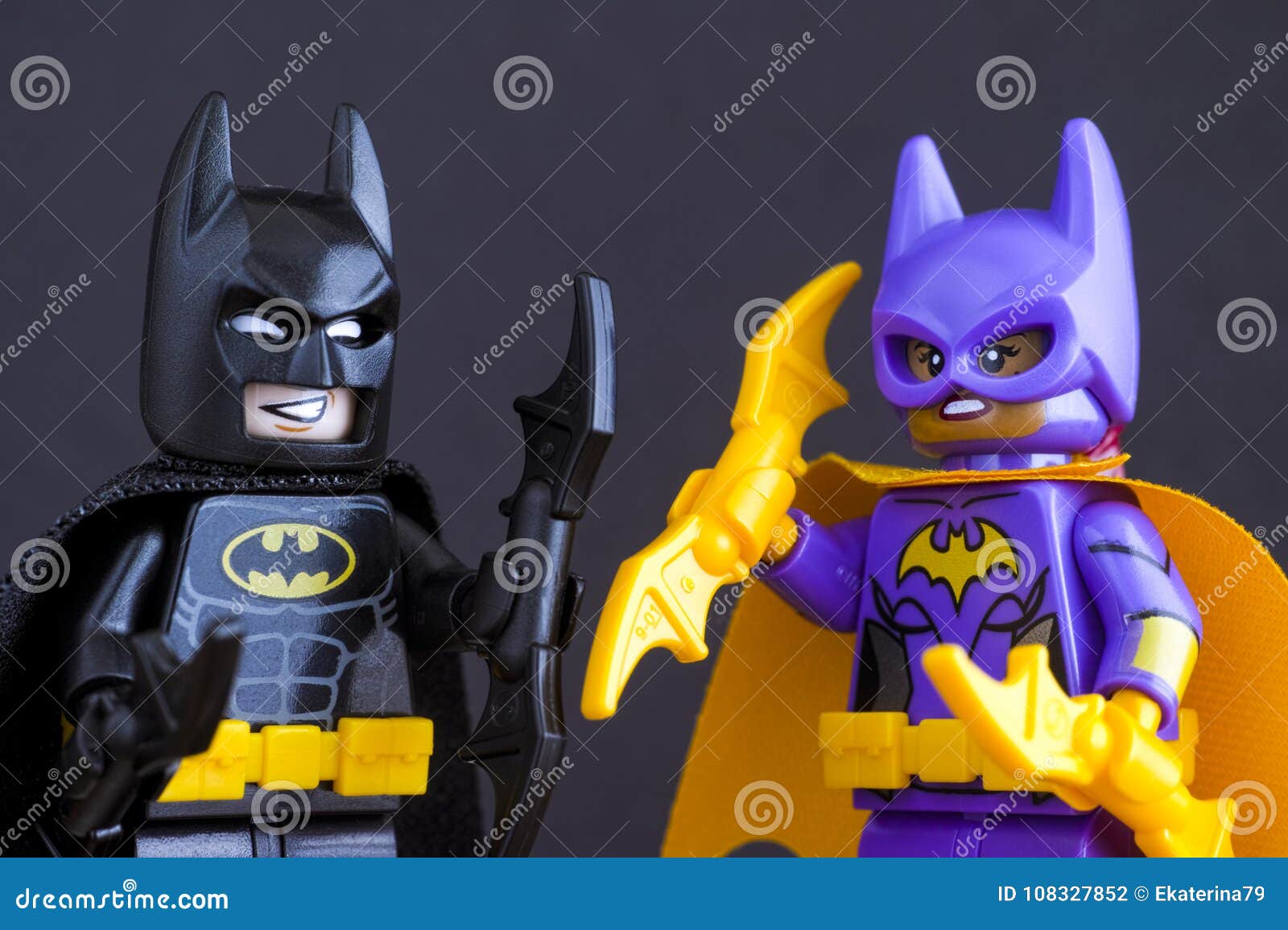 Lego Batman Movie Minifigures - Batgirl and Batman - on Black Ba Editorial  Photography - Image of purple, heroes: 108327852