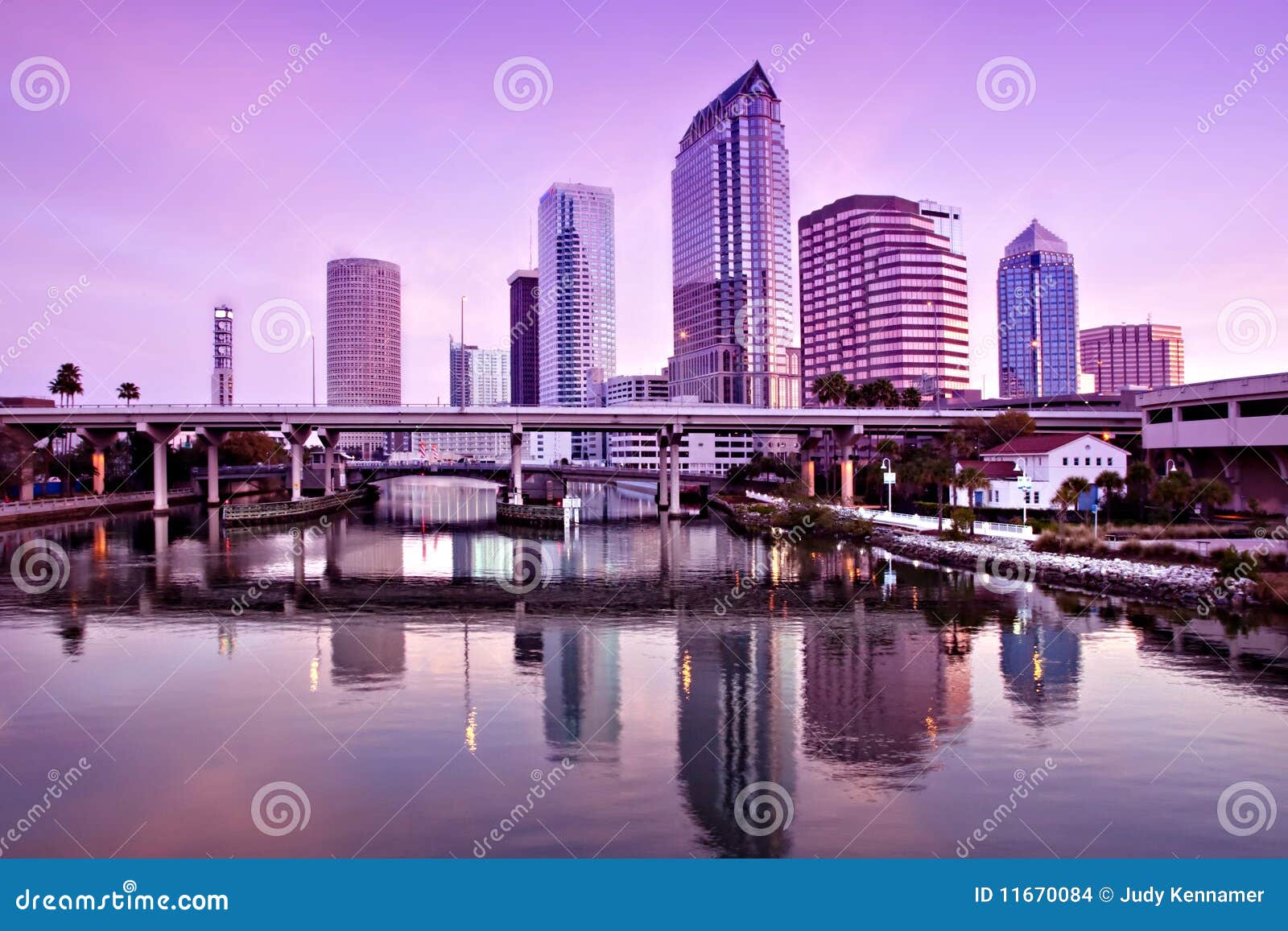 Tampa Sunrise stock photo. Image of city, tower, bridge 11670084