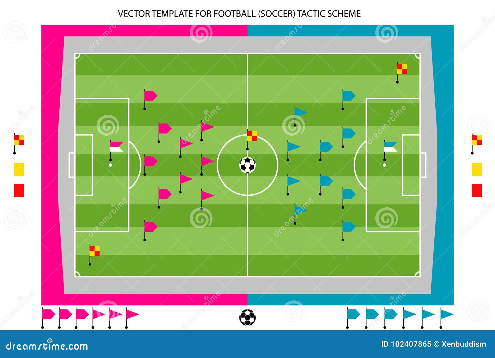 Tamplate for Football Tactic Scheme Stock Illustration Illustration