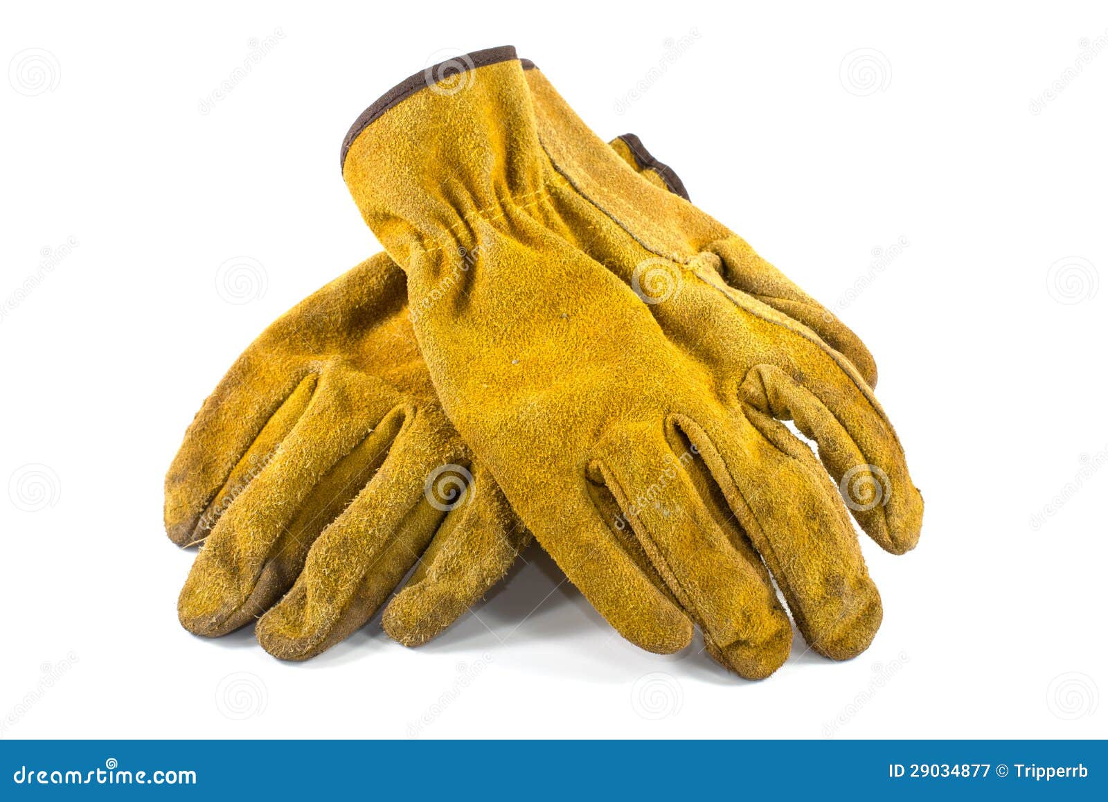 Tan Leather Work Gloves stock image. Image of worn, faded 29034877