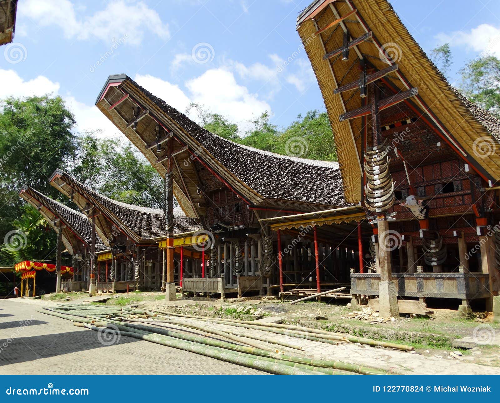 Tana Toraja Village Tongkonan Houses And Buildings Kete 