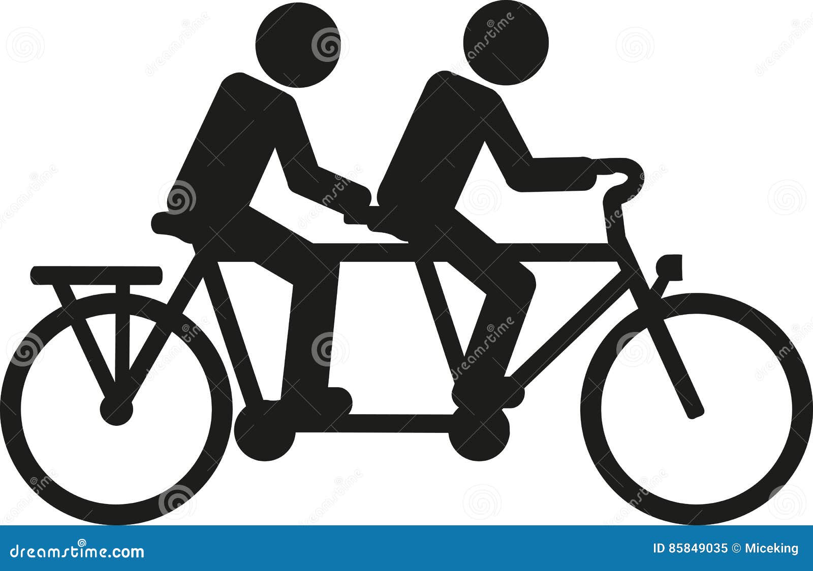Tandem bicycle pictogram stock vector. Illustration of racer 85849035