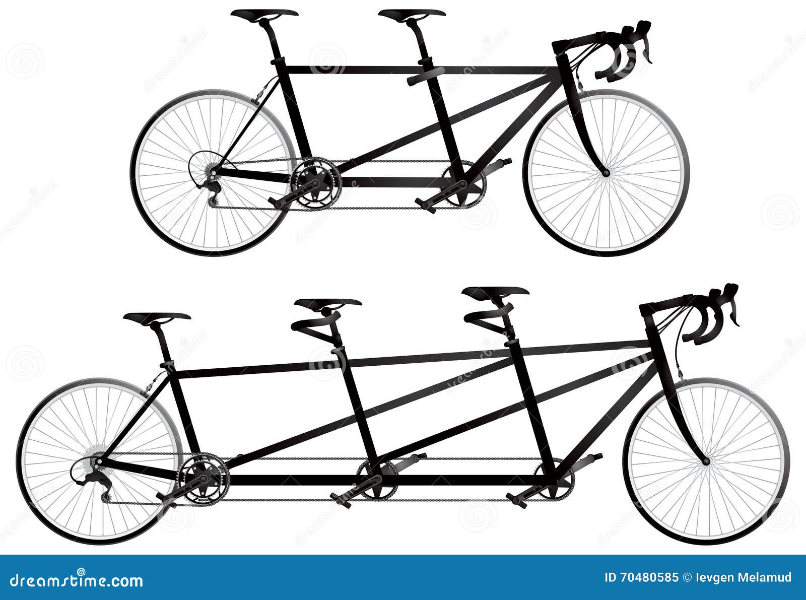 Tandem Bicycle, Twin and Triplet Stock Vector Illustration of triplet