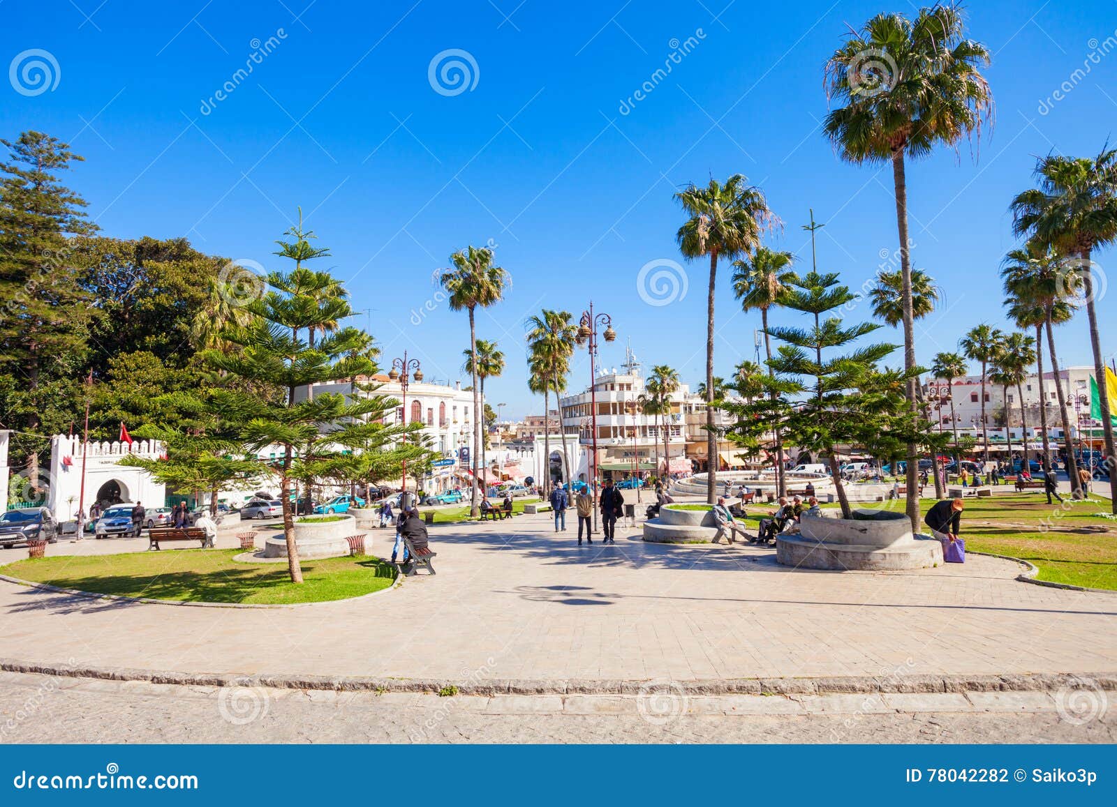 Grand Socco or main city square in Tangier, Morocco Stock Photo