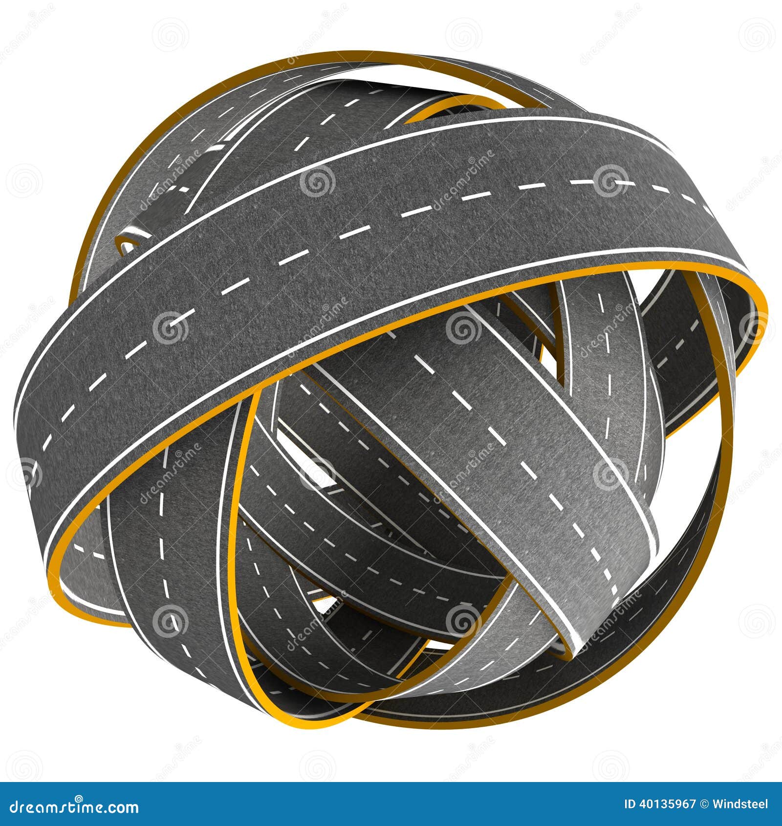 Tangle Ball of Road Isolated Stock Illustration Illustration of