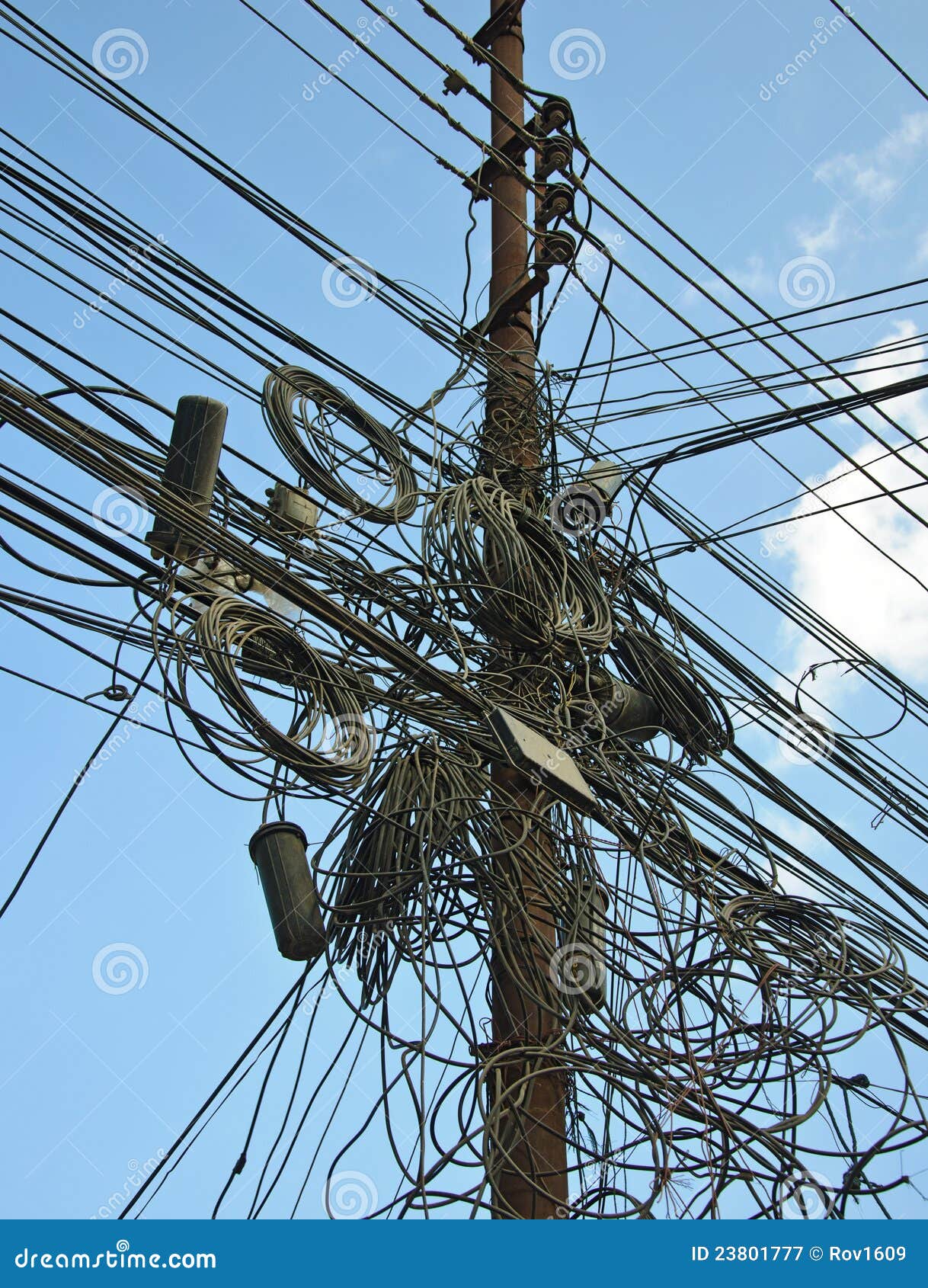 A Tangle of Cables and Wires in Kathmandu, Nepal Stock Image Image of