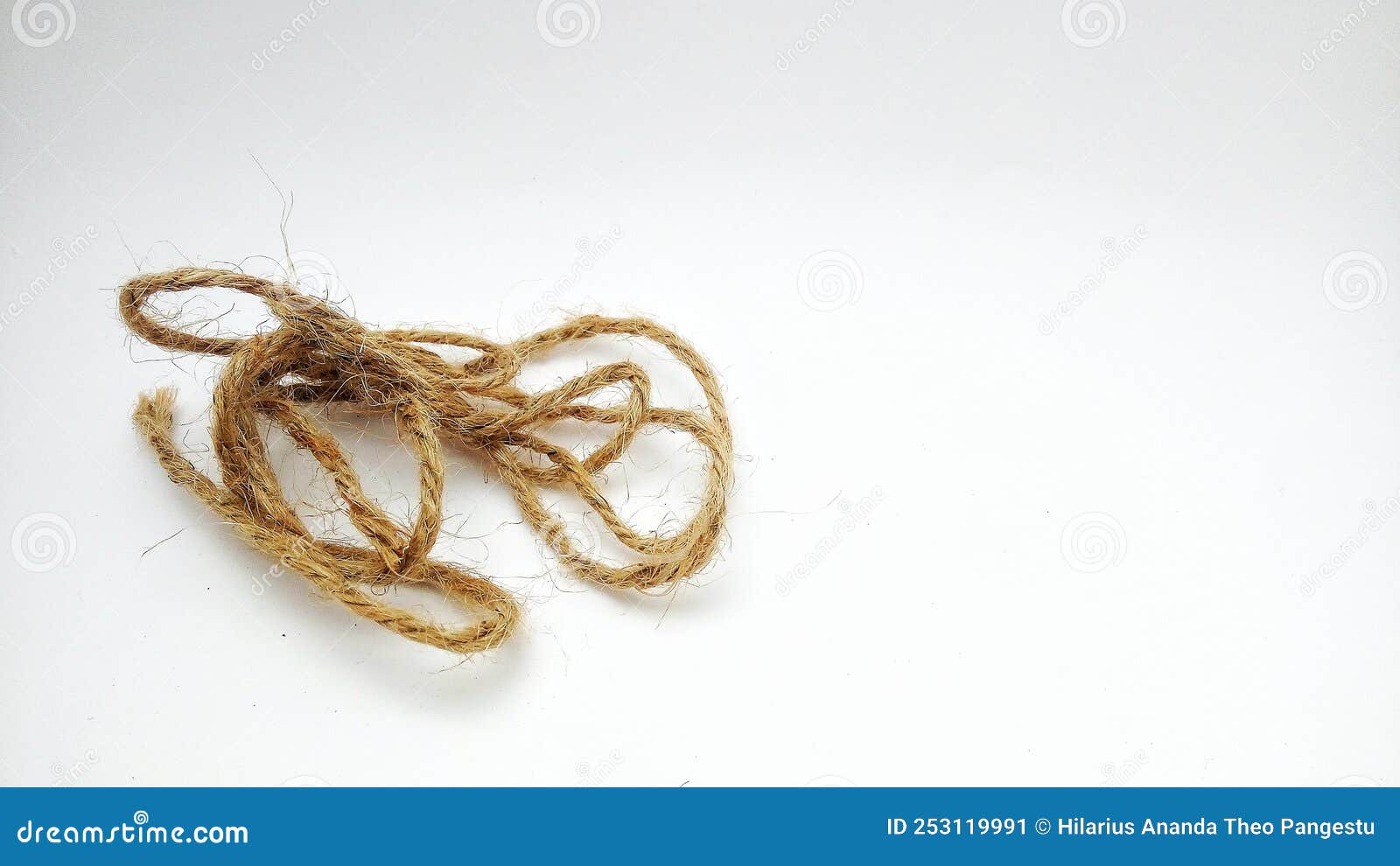 Tangled small brown rope. stock image. Image of format - 253119991