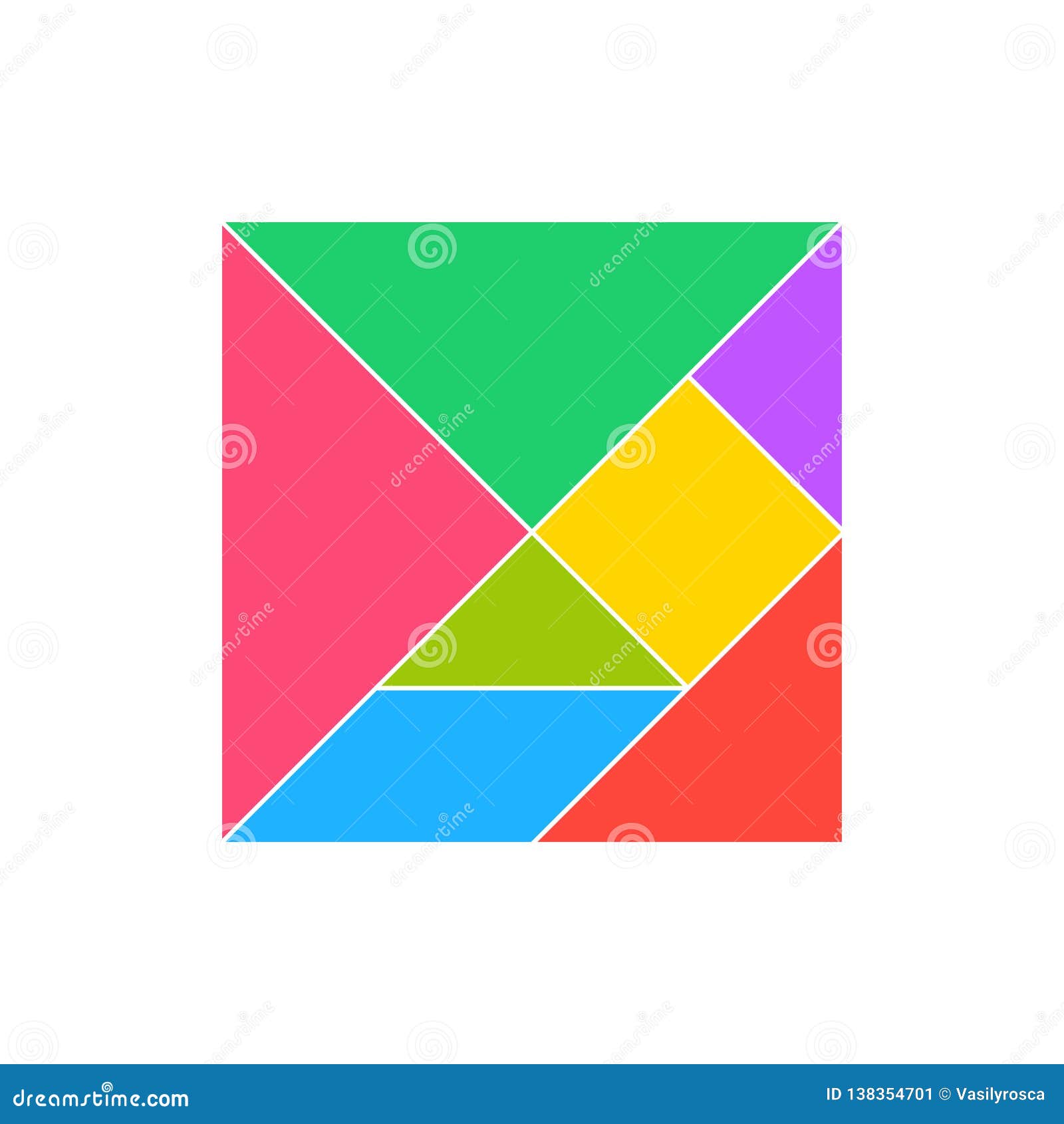 Tangram Puzzle Square Set Vector Triangle Geometric Tangram Template Tangram Puzzle Square Set Vector Triangle Geometric Tangram Template
