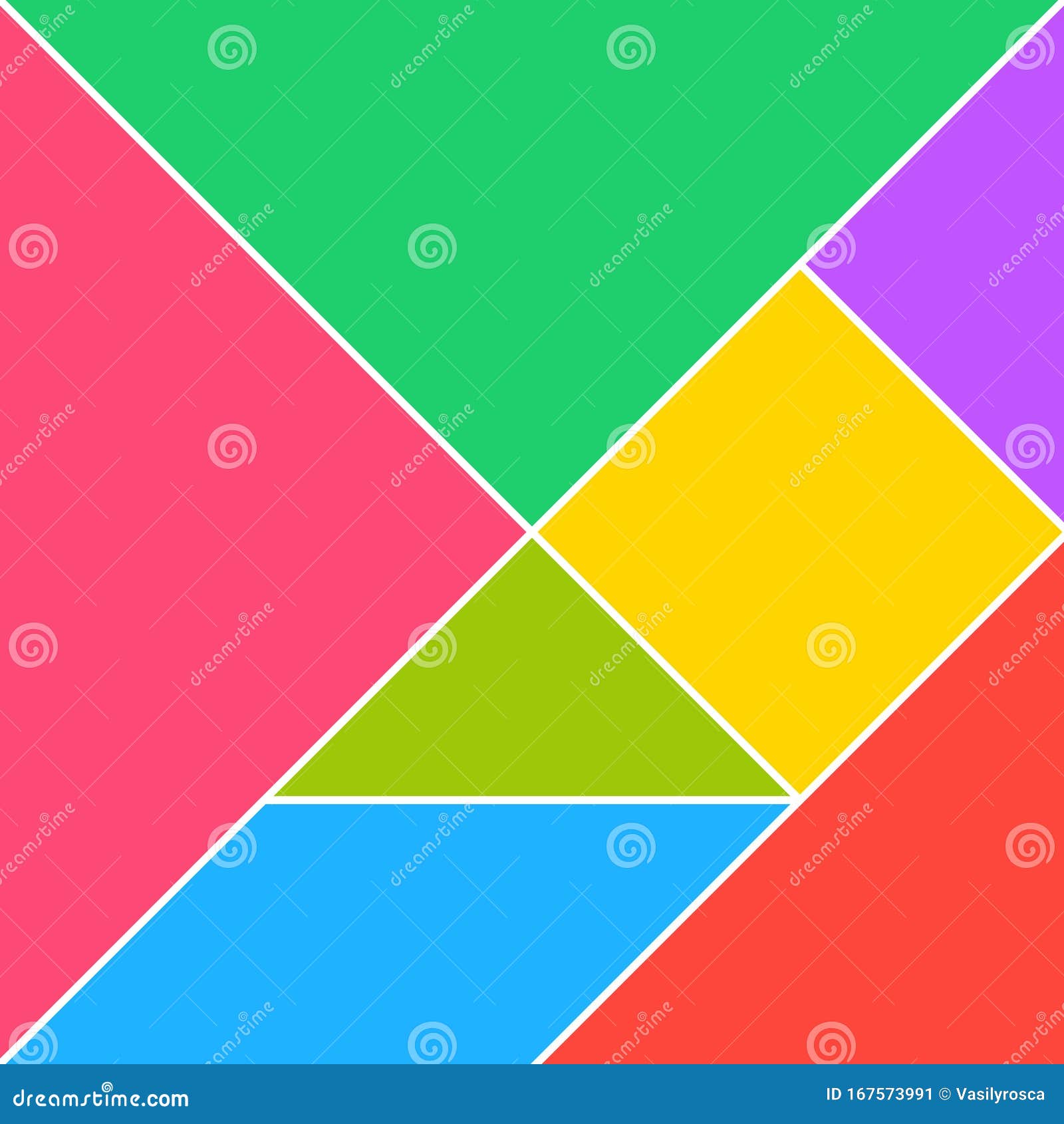 Tangram Puzzle Square Set Vector Triangle Geometric Tangram Template Tangram Puzzle Square Set Vector Triangle Geometric Tangram Template