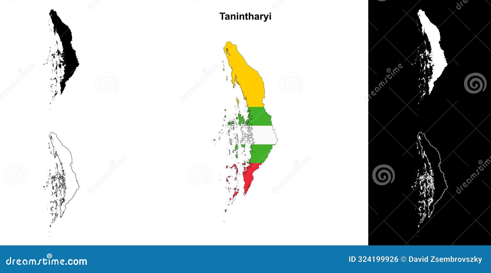 tanintharyi outline map