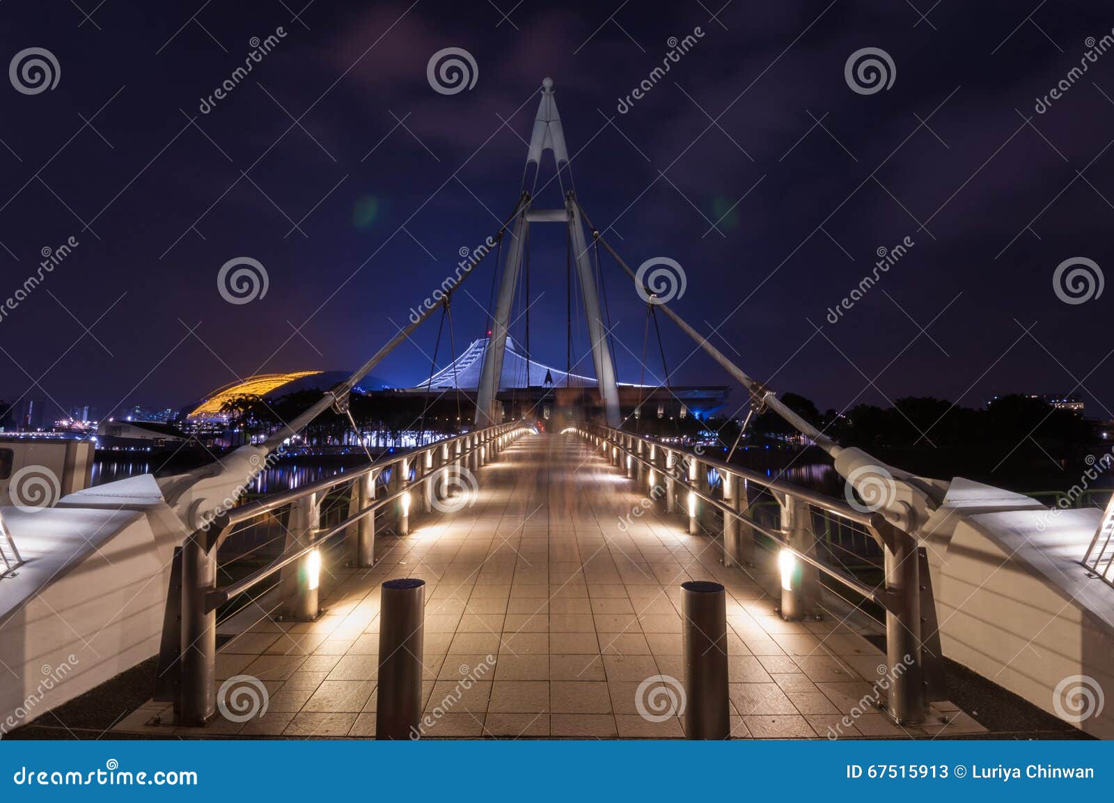 tanjong rhu suspension bridge at night