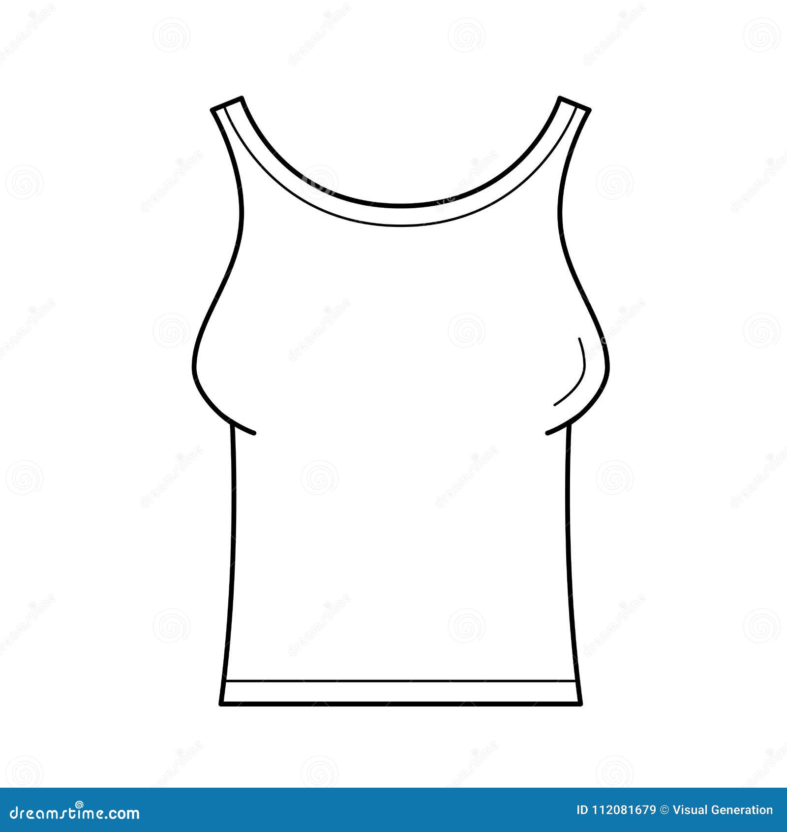 Tank T-shirt Vector Line Icon. Stock Vector - Illustration of singlet,  elastic: 112081679