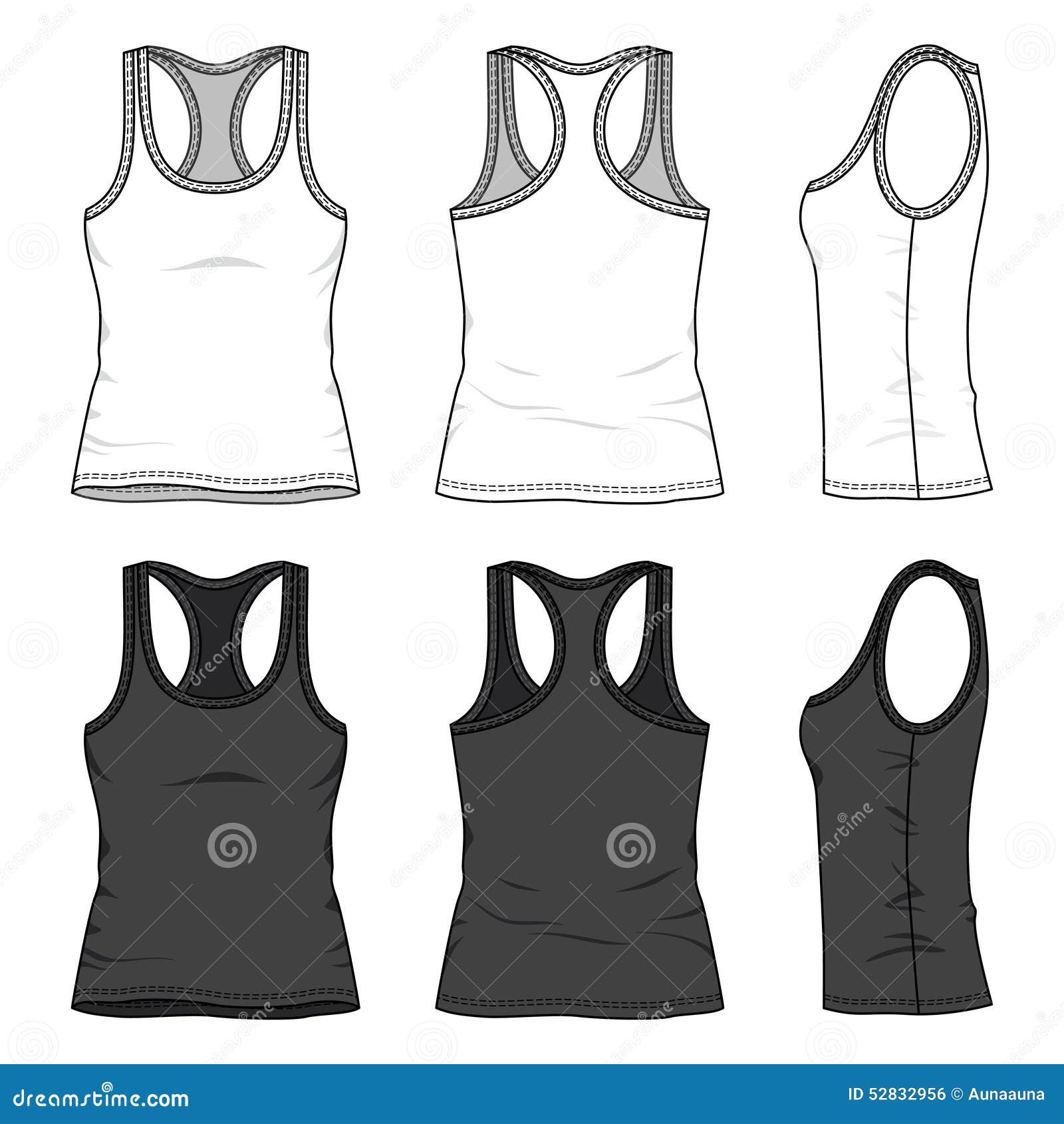 Ladies Tank Top Template Front And Back