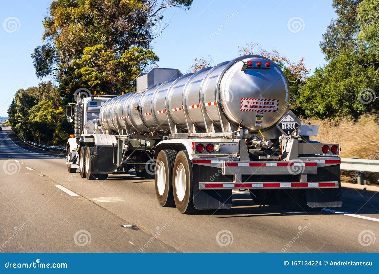 Tanker Truck Driving on the Freeway Stock Photo Image of business