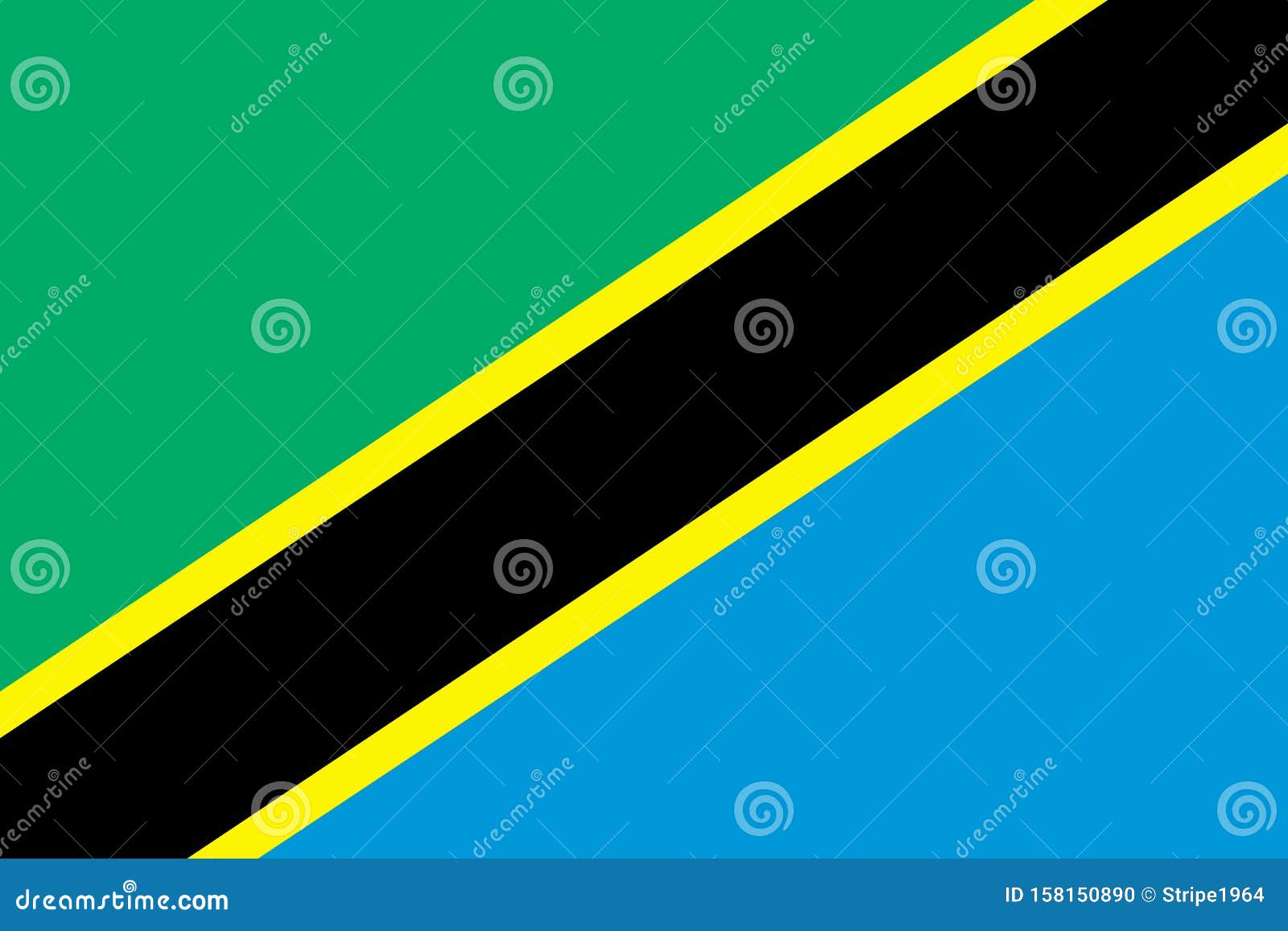 Tansania Flaggenblau Schwarz Gelb Diagonal Streifen Grune Blaue Hintergrundbild Stock Abbildung Illustration Von Flaggenblau Schwarz