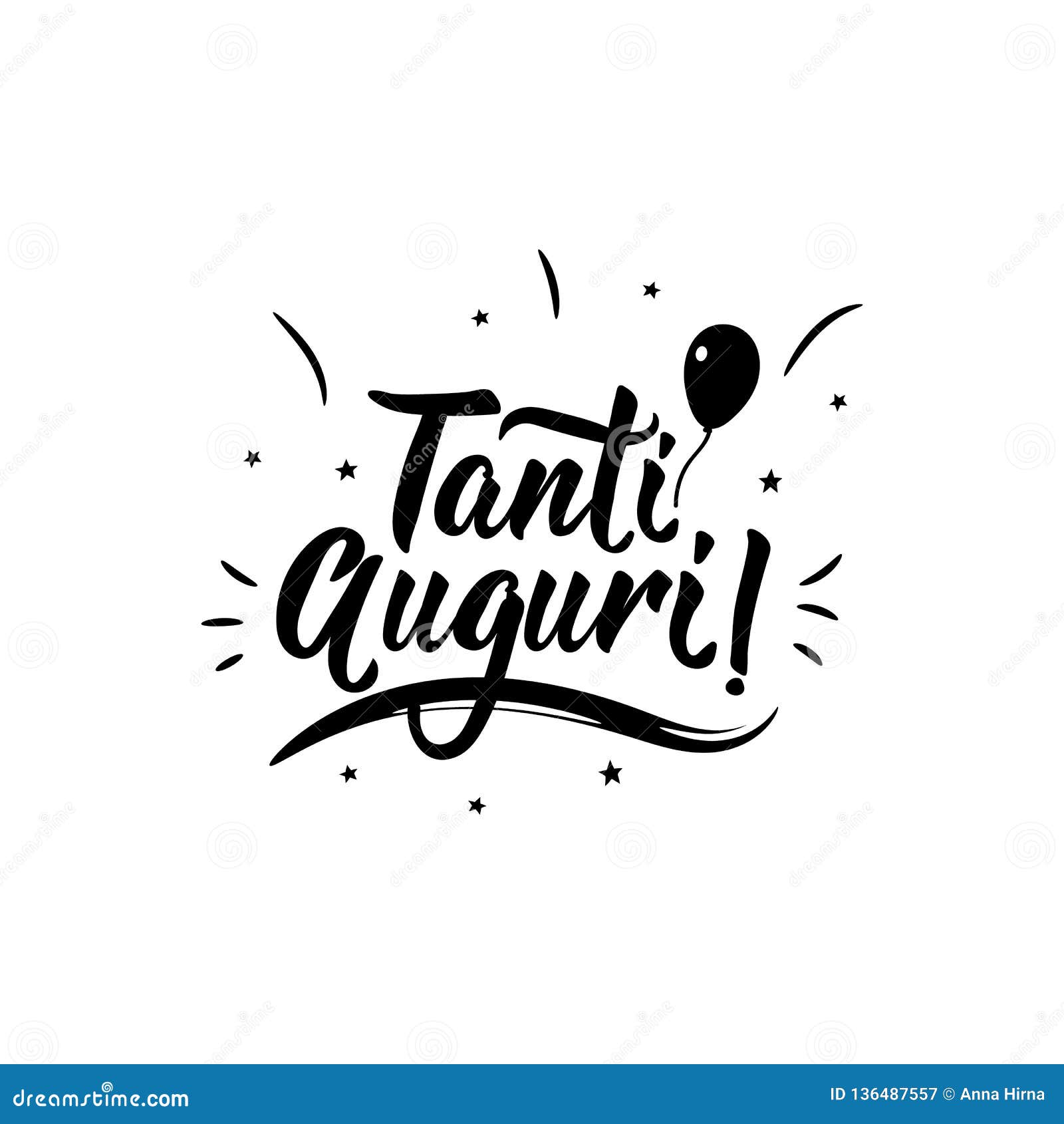 best wishes in italian. ink  with hand-drawn lettering. tanti auguri
