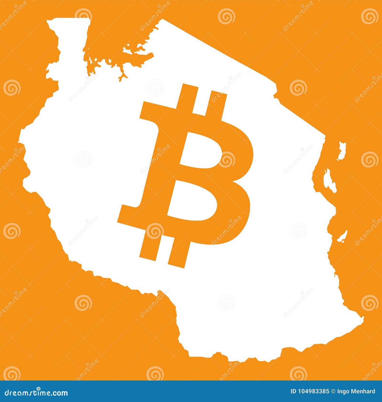 Tanzania Map with Bitcoin Crypto Currency Symbol Illustration Stock Vector  - Illustration of banking, market: 104983385