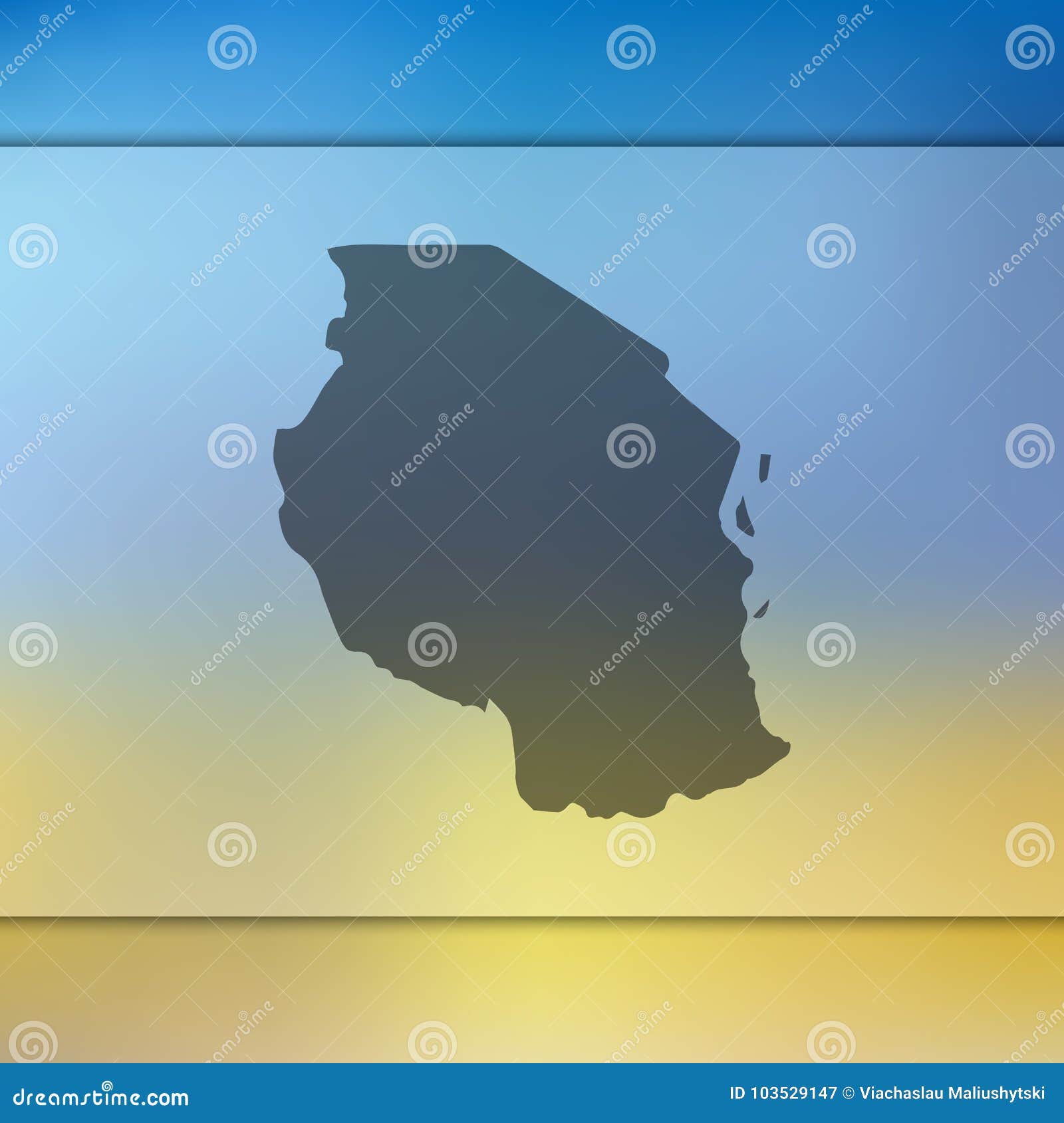 Tanzania Map Vector Silhouette Of Tanzania Blurred Background Stock