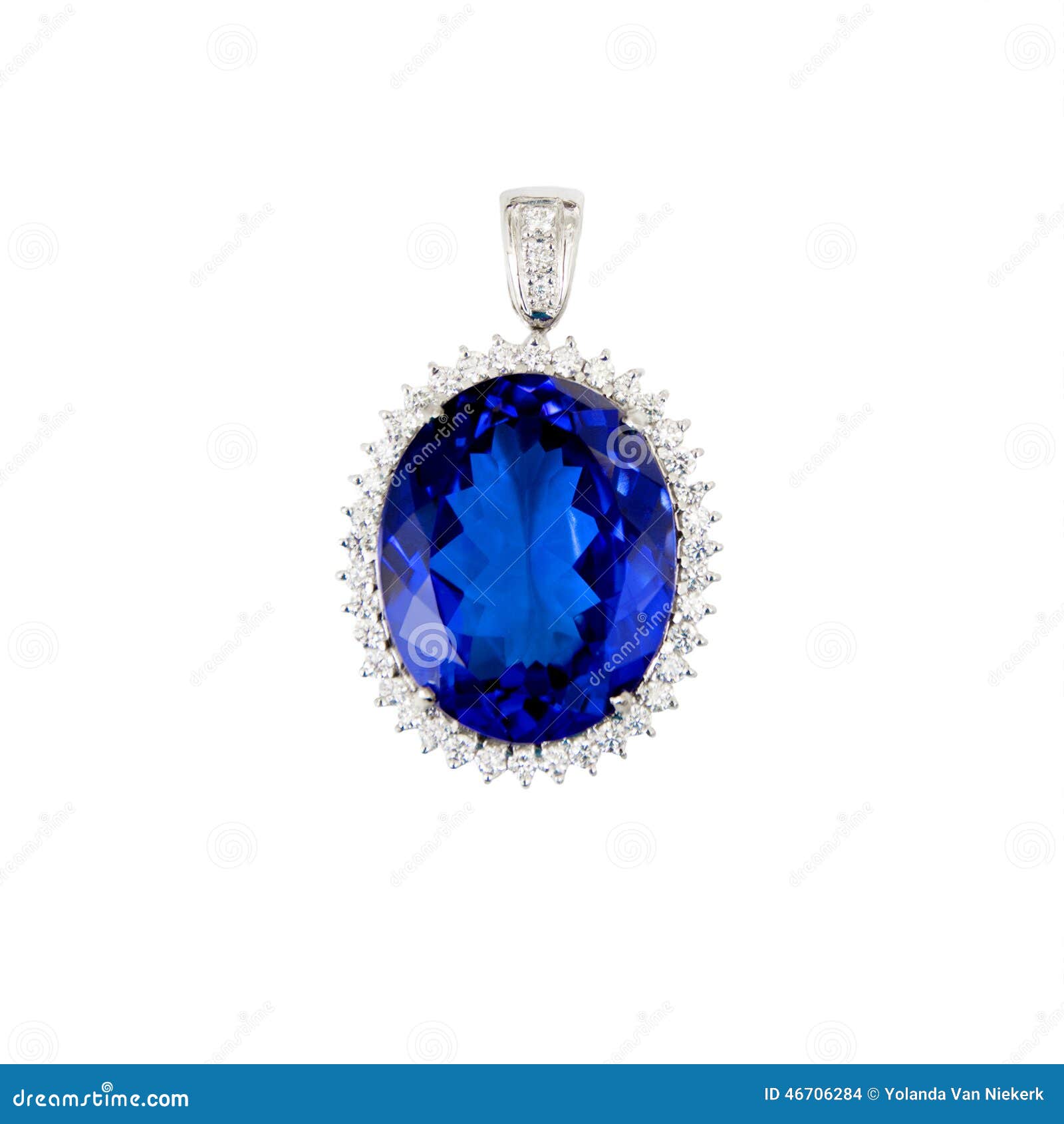 Tanzanite, Piedra Preciosa Azul, Con Los Diamantes Foto archivo Imagen de colgante: 46706284