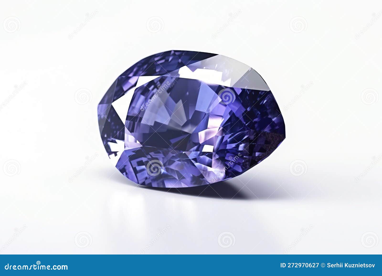 Tanzanite is a Rare Precious Natural Geological Stone on a White ...