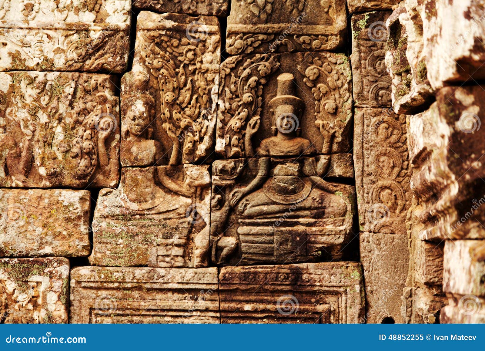 Tanzen Apsara, Angkor Wat, Kambodscha. Tanzen Apsara ist Steinschnitzen auf der Wand von Angkor Wat in Kambodscha