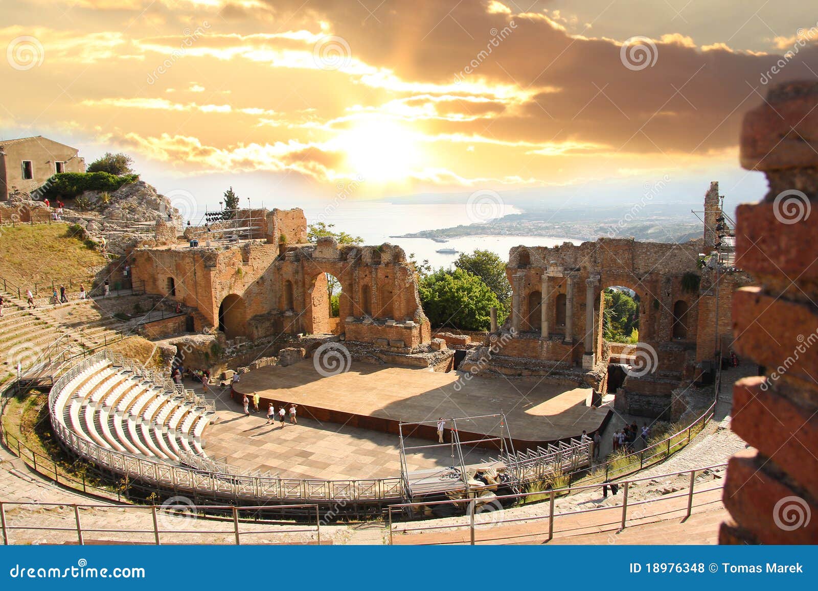 Taormina Theater, Sicily, Italy Stock Photo Image of mediterranean